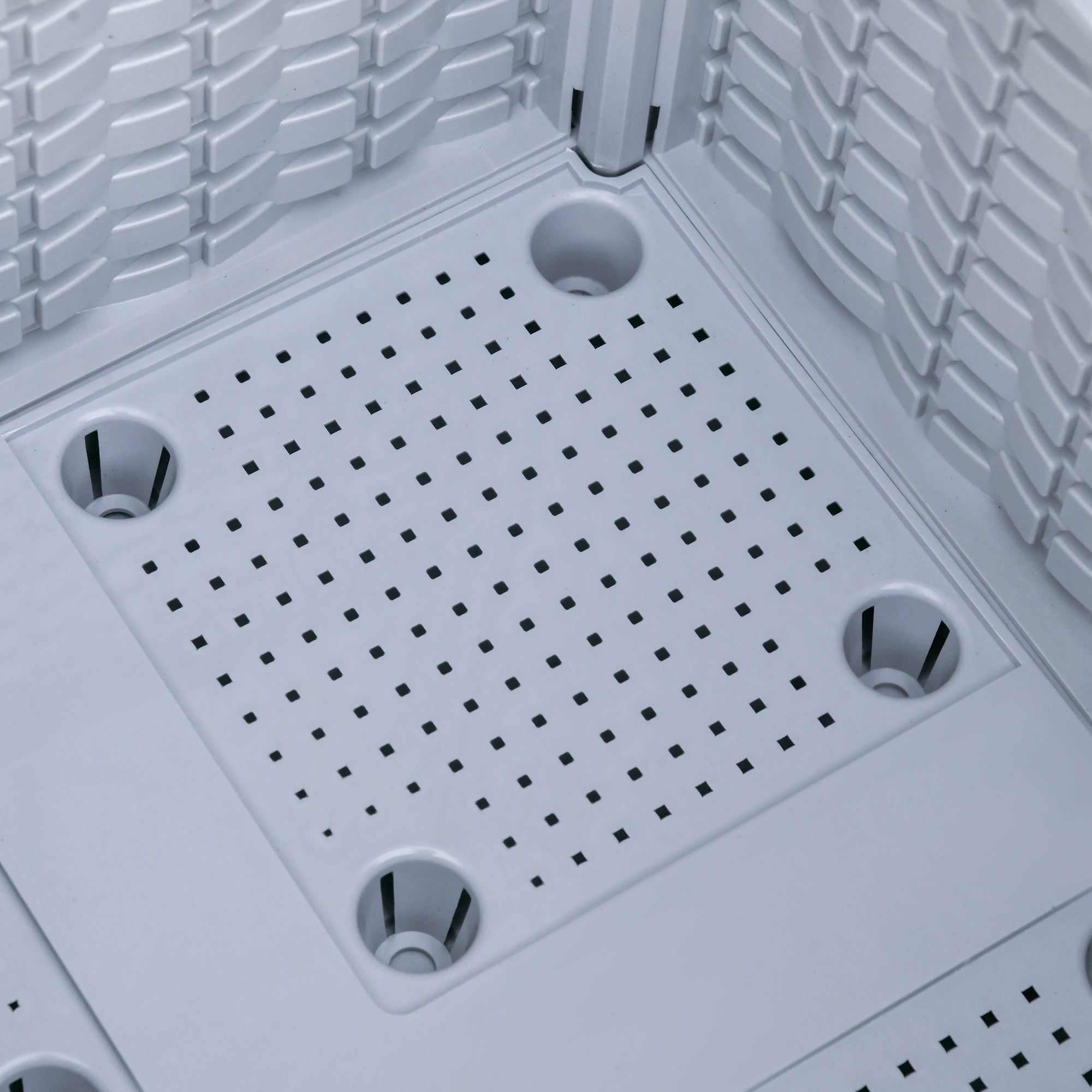 Set of 2 Outdoor Square Planters Imitation Wicker Free Combination Plant Pots for Garden Patio 40x40x26/44 cm Gray