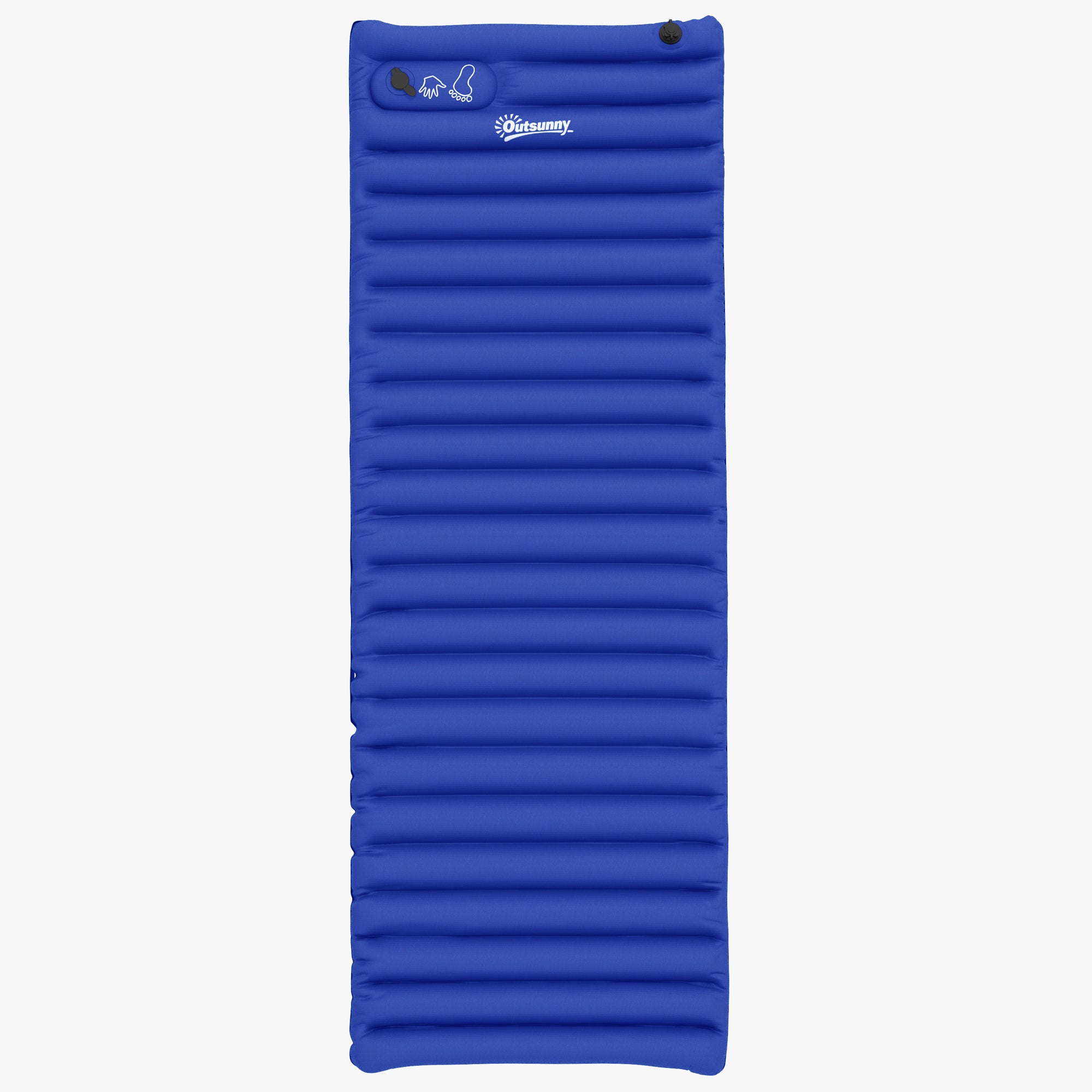 Camping Sleeping Pad, Air Mattress with Foot Pump, Water-Resistant Air Bed with Carrying Bag, Sleep Mat for Garden, Up to 120 kg Load Capacity, Blue