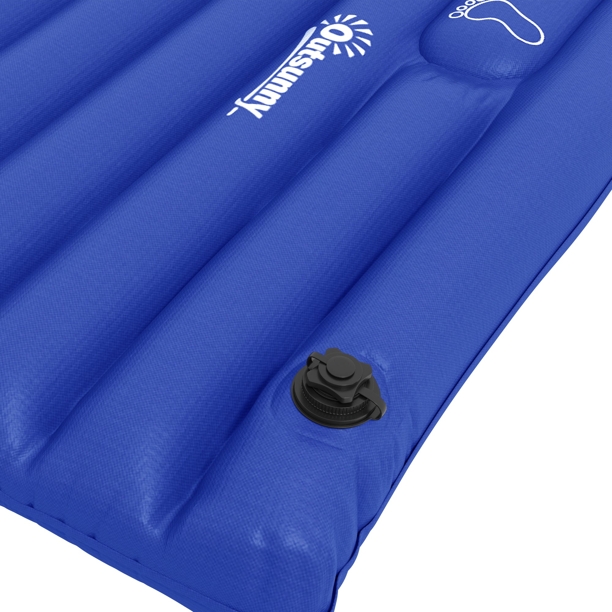 Camping Sleeping Pad, Air Mattress with Foot Pump, Water-Resistant Air Bed with Carrying Bag, Sleep Mat for Garden, Up to 120 kg Load Capacity, Blue