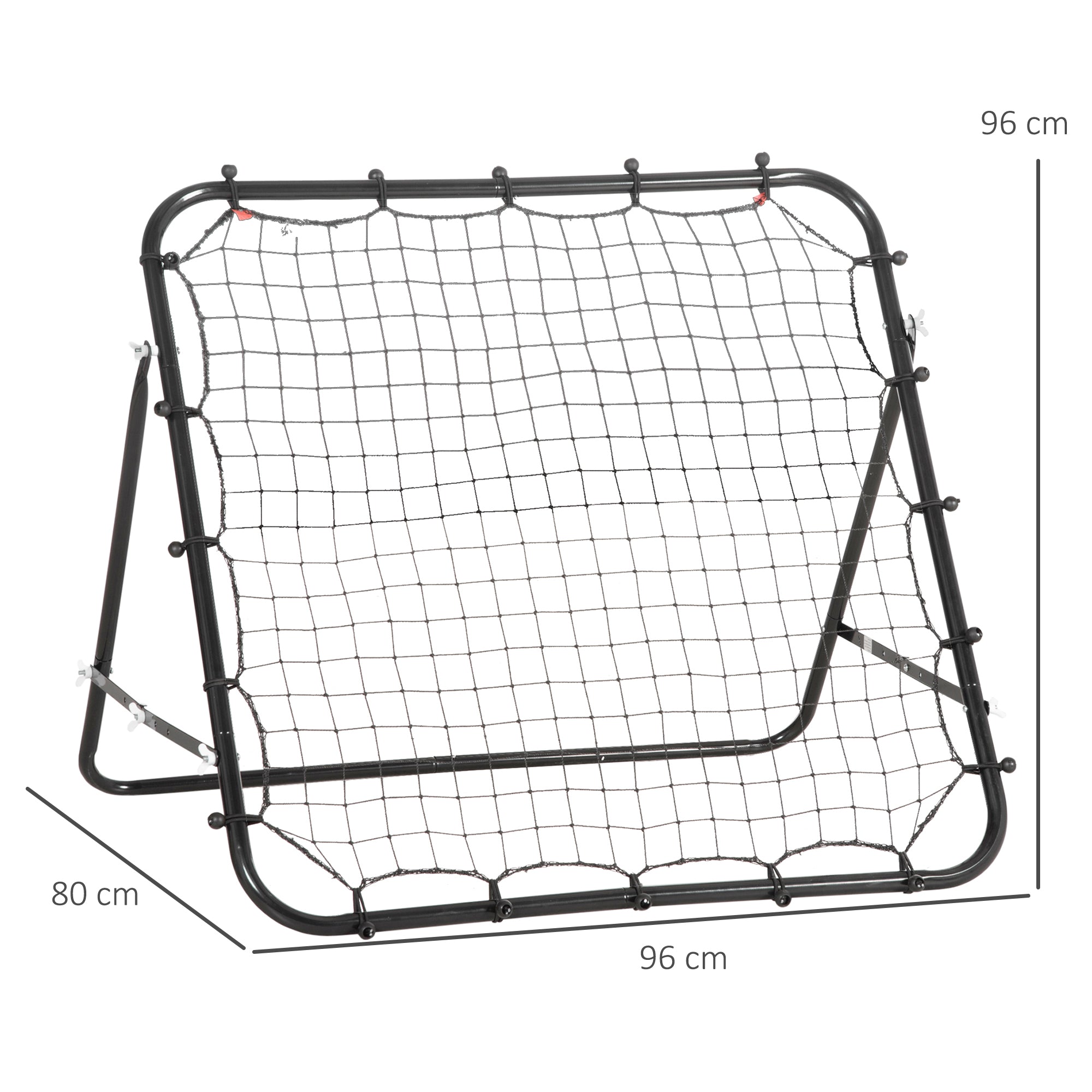 Soccer Rebounder, Kickback Rebound Net, Metal Frame with PE Fabric, Kickback Rebound Wall for Baseball Basketball, Goal for Youth Training 96x80x96cm, Black
