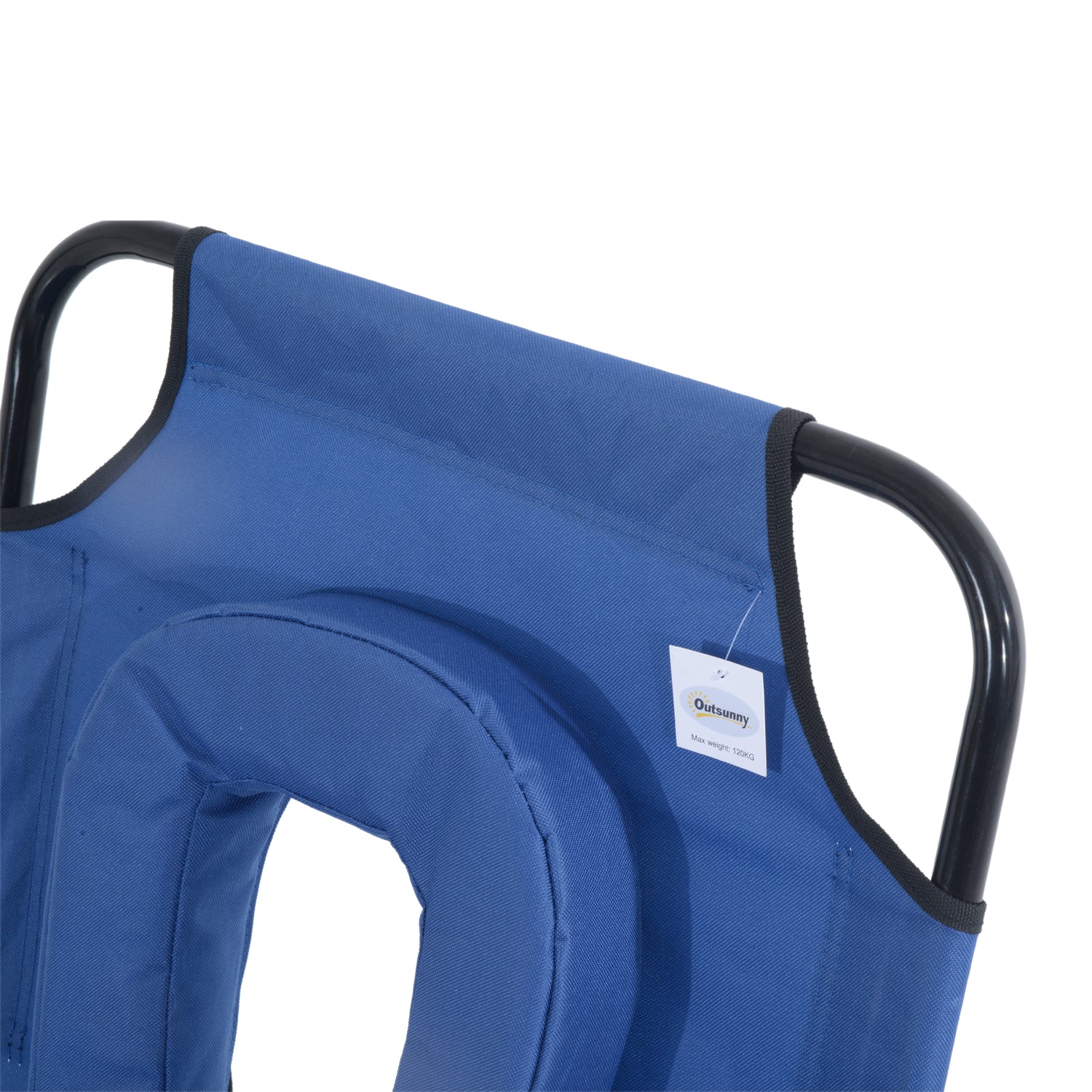 Folding Sun Lounger Reclining 4 Positions Chaise Longue 3 Cushions Included Blue