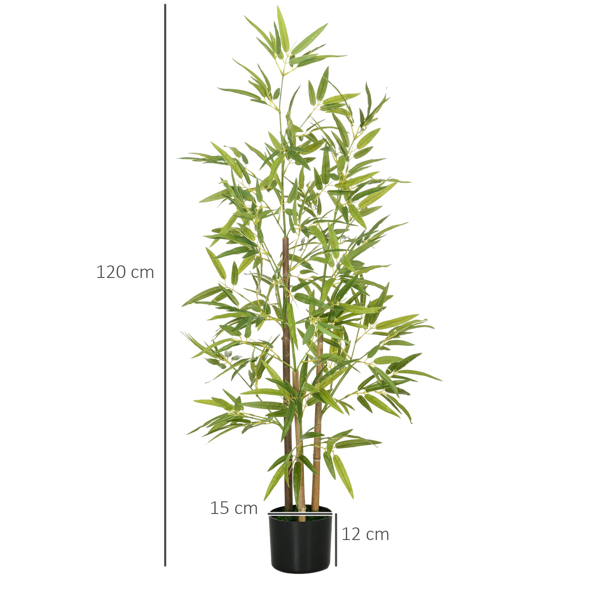 Set of 2 Artificial Bamboo Plants Large 120 cm Artificial Plant, Artificial Plants in Pot, Artificial Bamboo Plant Realistic with Faux Moss for Living Room Bedroom Office Garden Gift