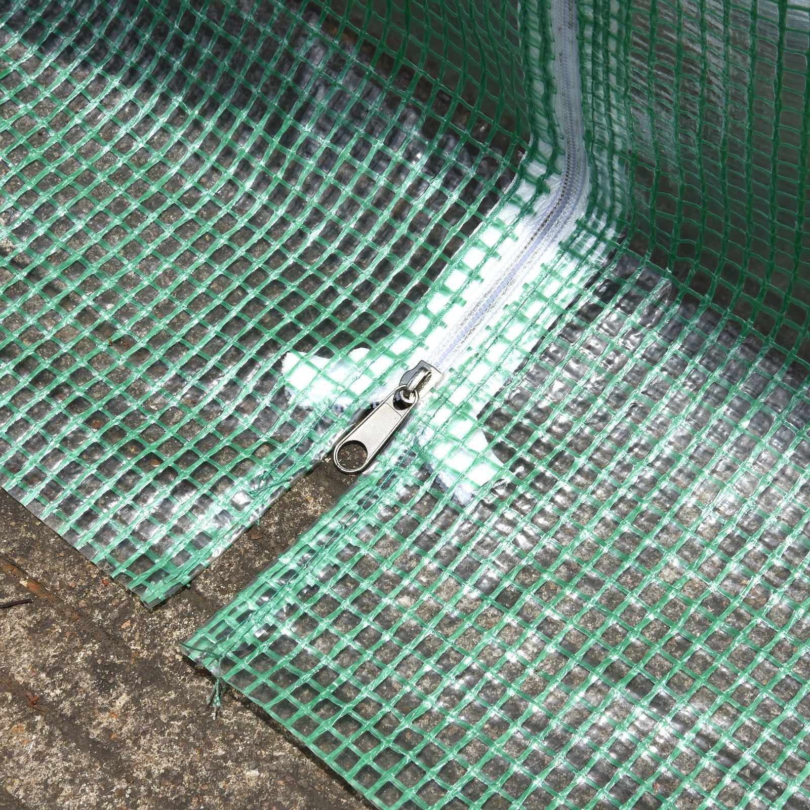 Greenhouse 395x195x190cm Foil Greenhouse Tomato House with Door, 6 Windows, Foil Tunnel made of galvanized steel, PE, stable greenhouse planting tunnel, including ground anchors & ropes