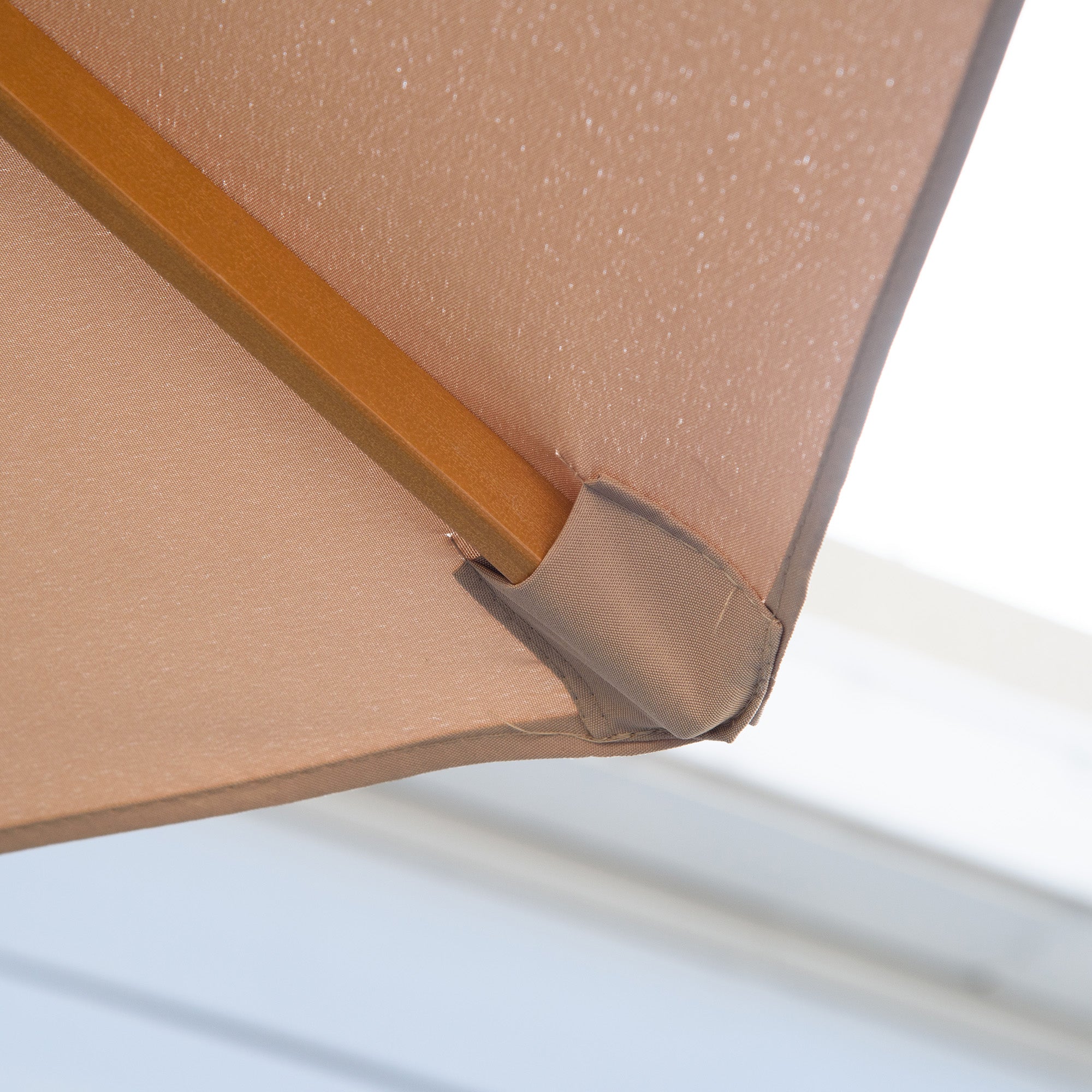 Sun Umbrella Ø 300 cm, Sun Umbrella with UV Protection Balcony Umbrella made of Wood Beach Umbrella Stable Market Umbrella Sun Protection for Beach Terrace Garden, Khaki