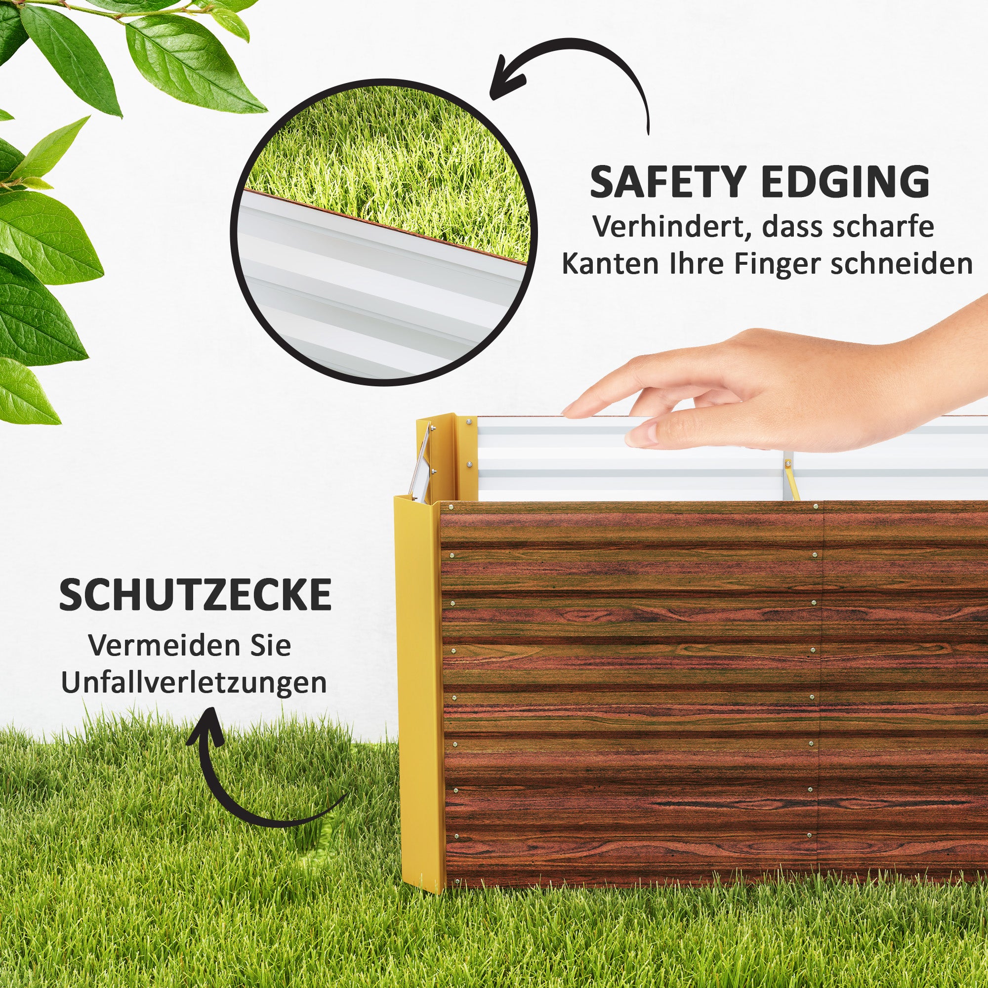 2-Piece Elevated Planter Box Flower Bed Weather-Resistant, Planting Bed Greenhouse Garden Bed Planter Pot Flower Box Made of Galvanized Steel, Flower Box for Patio & Garden, 120 x 60 x 60 cm