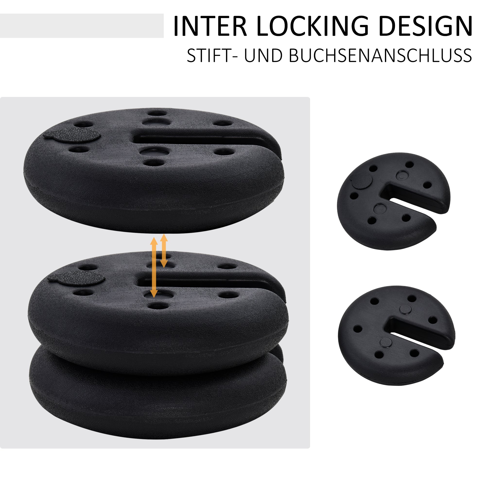 Pavilion Base 4 pcs Weight Party Tent Pavilion Weight Fillable up to 5 kg Weights for Pavilion Anchor for Pavilions Ø25 x 6 cm Black