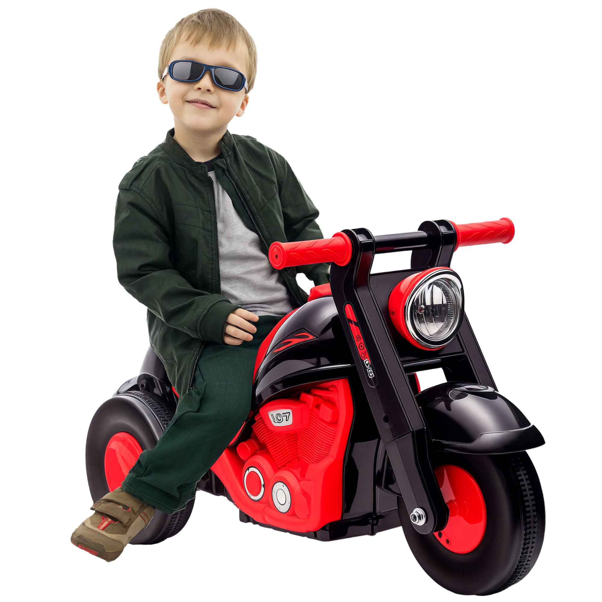 Child Rider with Bubbles and Music, Baby Rider Motorcycle 2 Years, Wide Wheels, Easy Transport, Scooter Balance Bike for Children 2-5 Years, Black