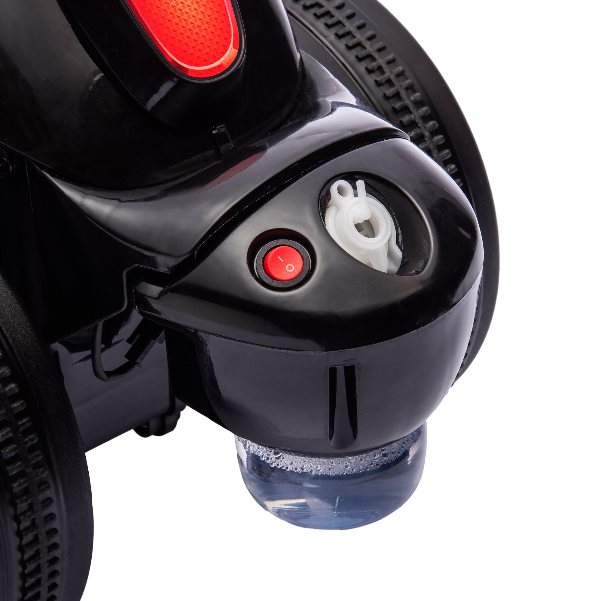 Child Rider with Bubbles and Music, Baby Rider Motorcycle 2 Years, Wide Wheels, Easy Transport, Scooter Balance Bike for Children 2-5 Years, Black