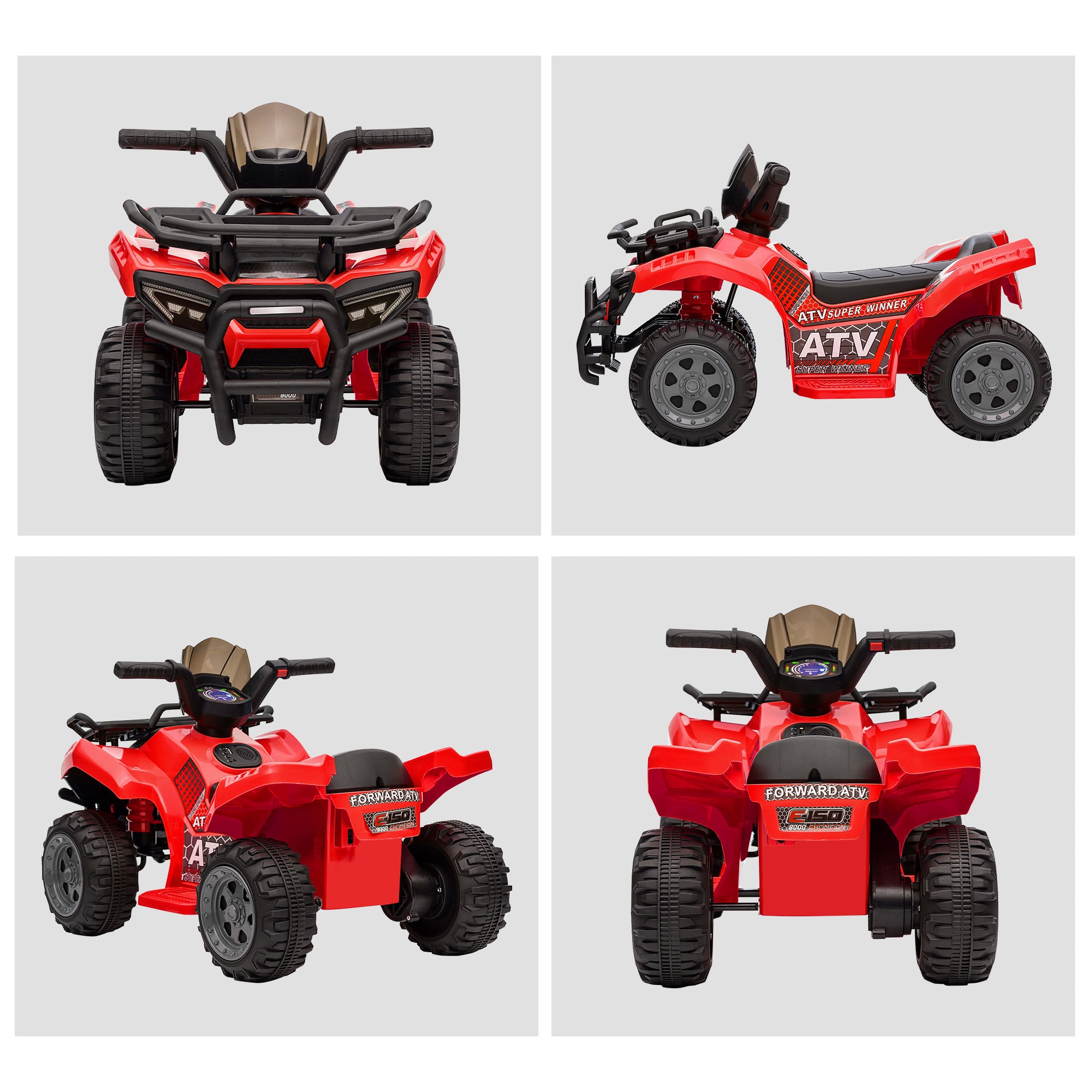 Kids Quad Electric 6V Children's Quad with Forward Function, Music, Electric Quad for Kids 1.5-3 Years Red