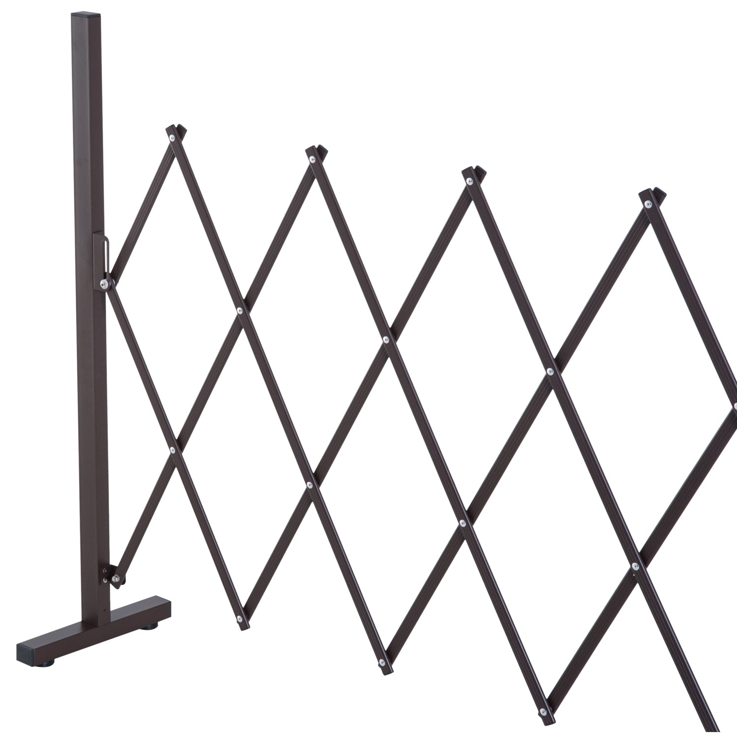 Scissor Gate Barrier Expandable 35-300cm Garden Aluminum Dark Brown H103.5cm