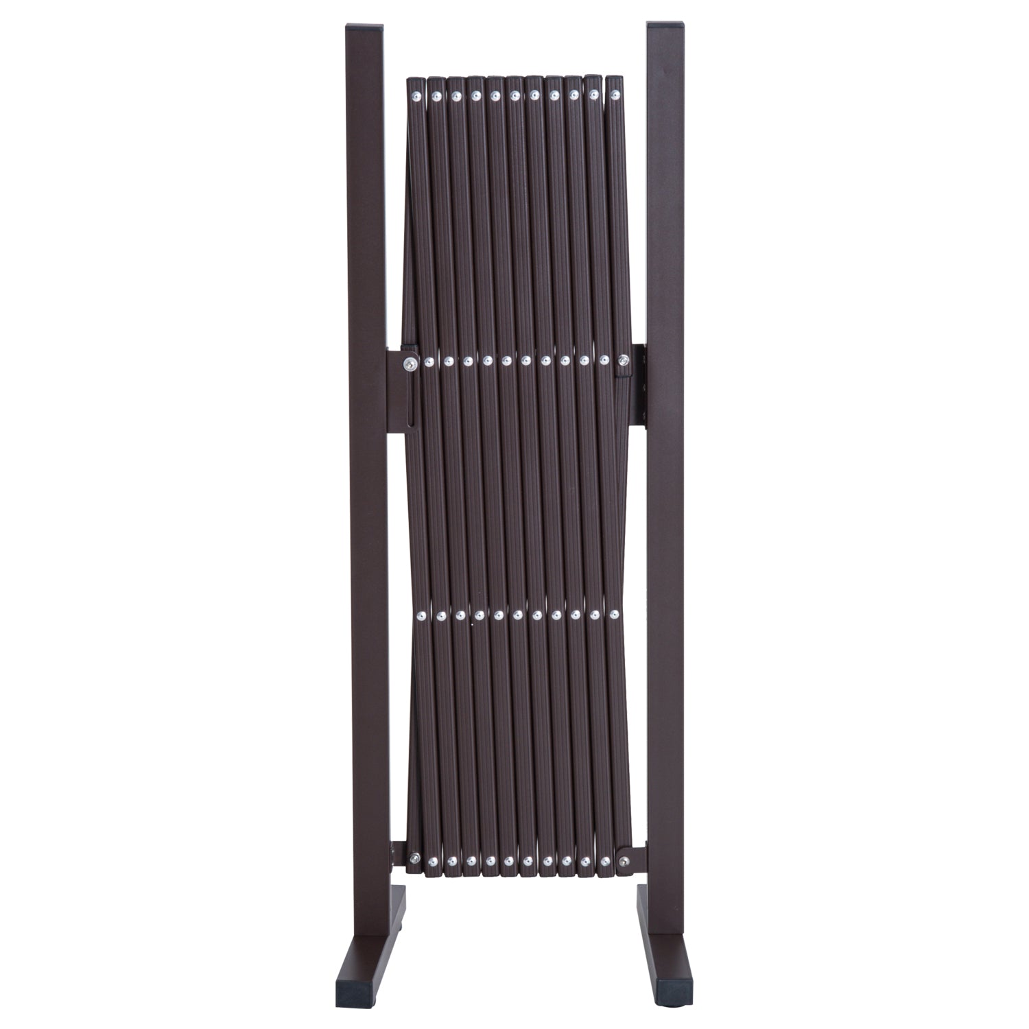 Scissor Gate Barrier Expandable 35-300cm Garden Aluminum Dark Brown H103.5cm