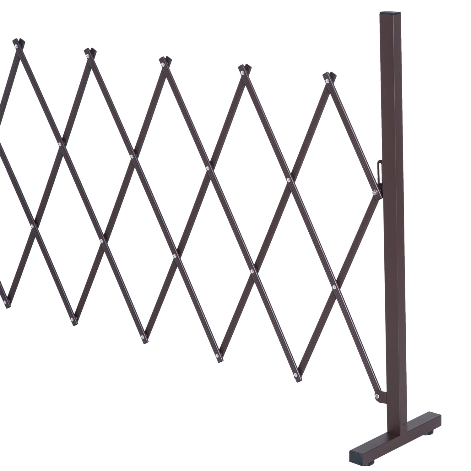 Scissor Gate Barrier Expandable 35-300cm Garden Aluminum Dark Brown H103.5cm