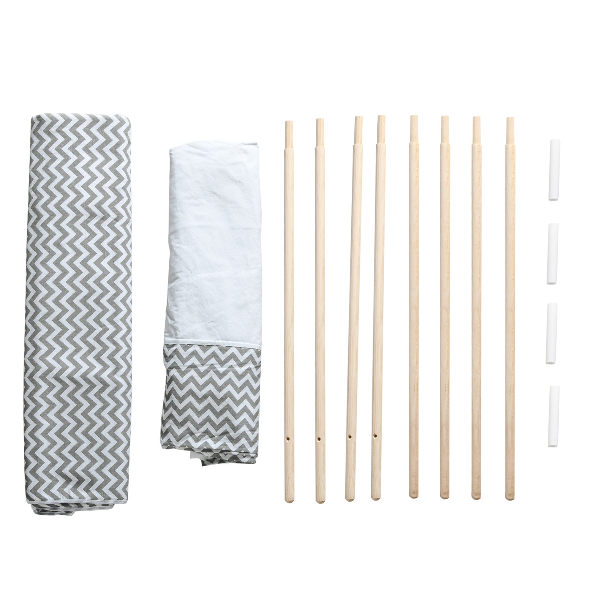 Indian Teepee Tent Children's Play Tent Graphic Style - dim. 1.2L x 1.2W x 1.55H m - Closable Door Window Mat Cushion Carry Bag Included - Indoor Outdoor Gray White