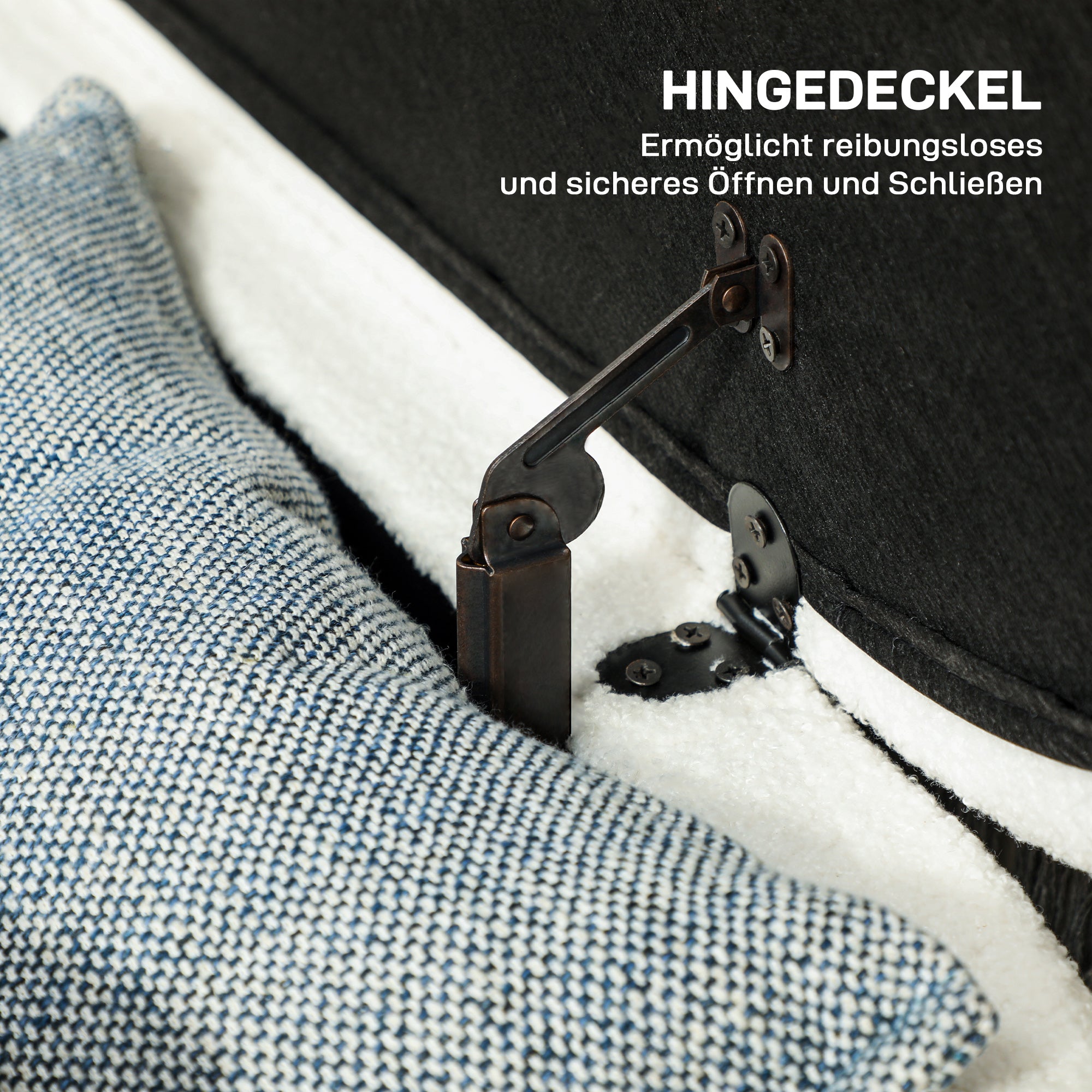 Upholstered Storage Bench with Teddy Velvet Look, Ottoman with Metal Legs, Chest Bench for Living Room Bedroom Entryway 114 x 47 x 46.5 cm, White