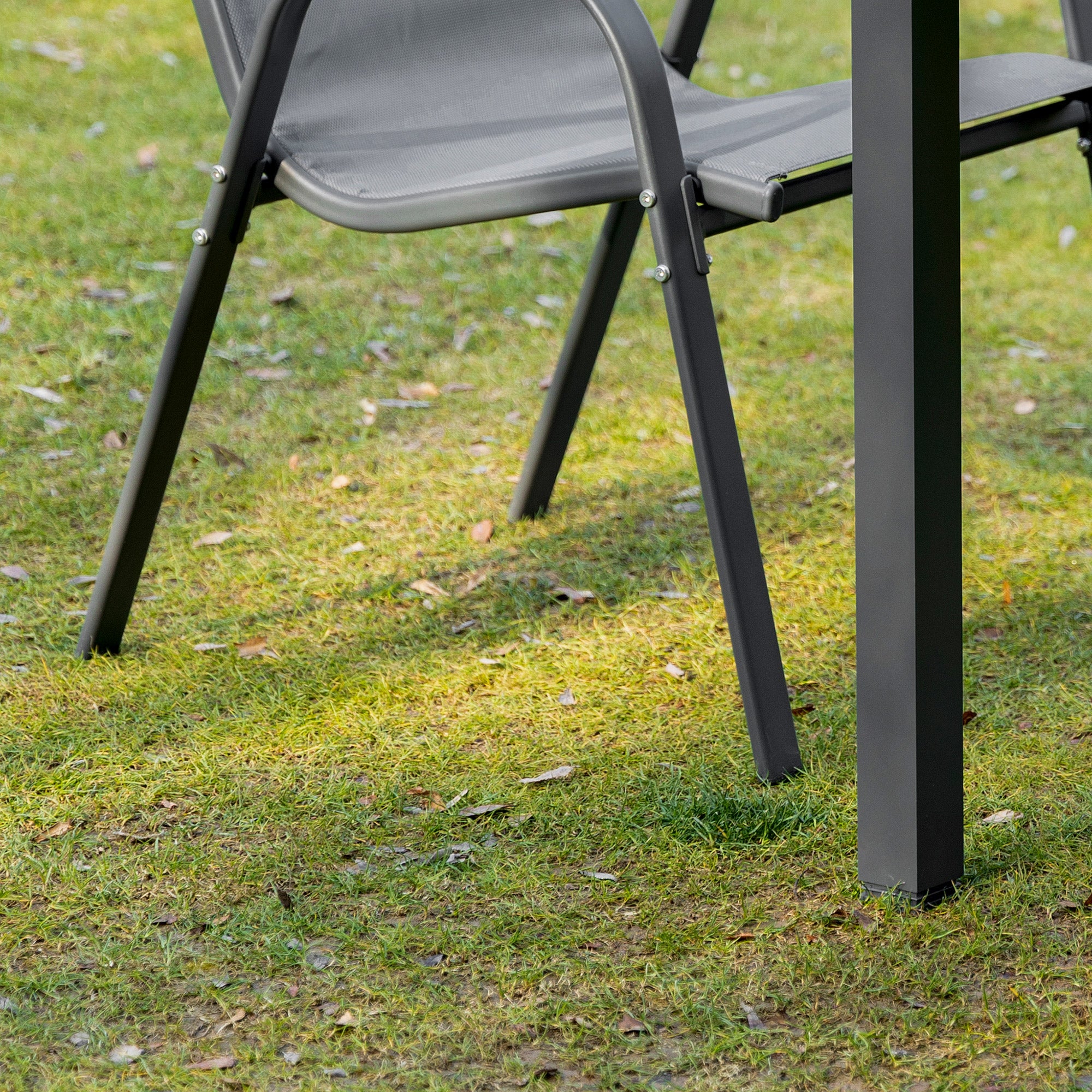 Garden Chair 2-Piece Set Weather-Resistant Stackable Garden Chairs with Armrest High Backrest Patio Chair Up to 120 kg Load Capacity Outdoor Furniture for Backyard, Garden, Balcony Gray