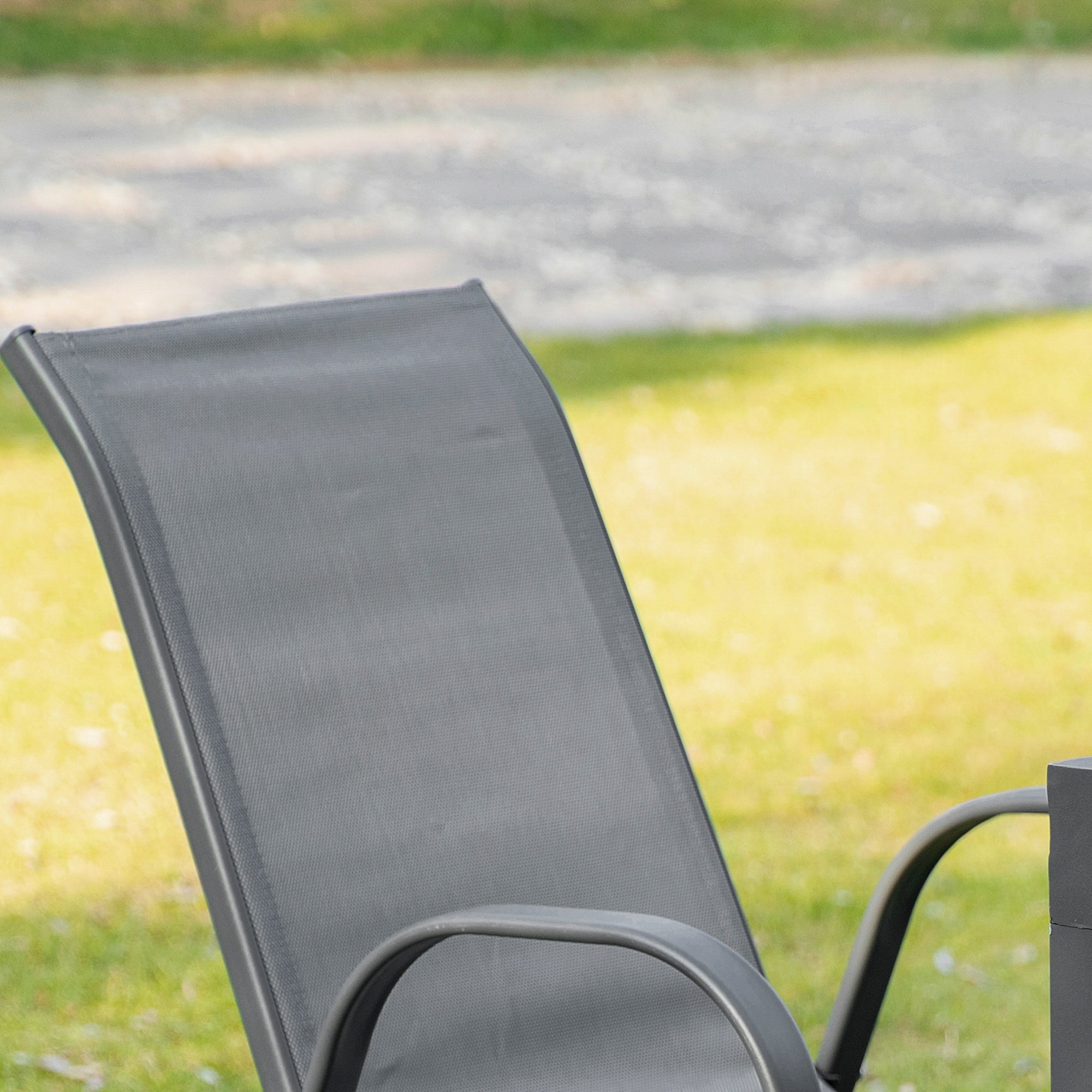 Garden Chair 2-Piece Set Weather-Resistant Stackable Garden Chairs with Armrest High Backrest Patio Chair Up to 120 kg Load Capacity Outdoor Furniture for Backyard, Garden, Balcony Gray