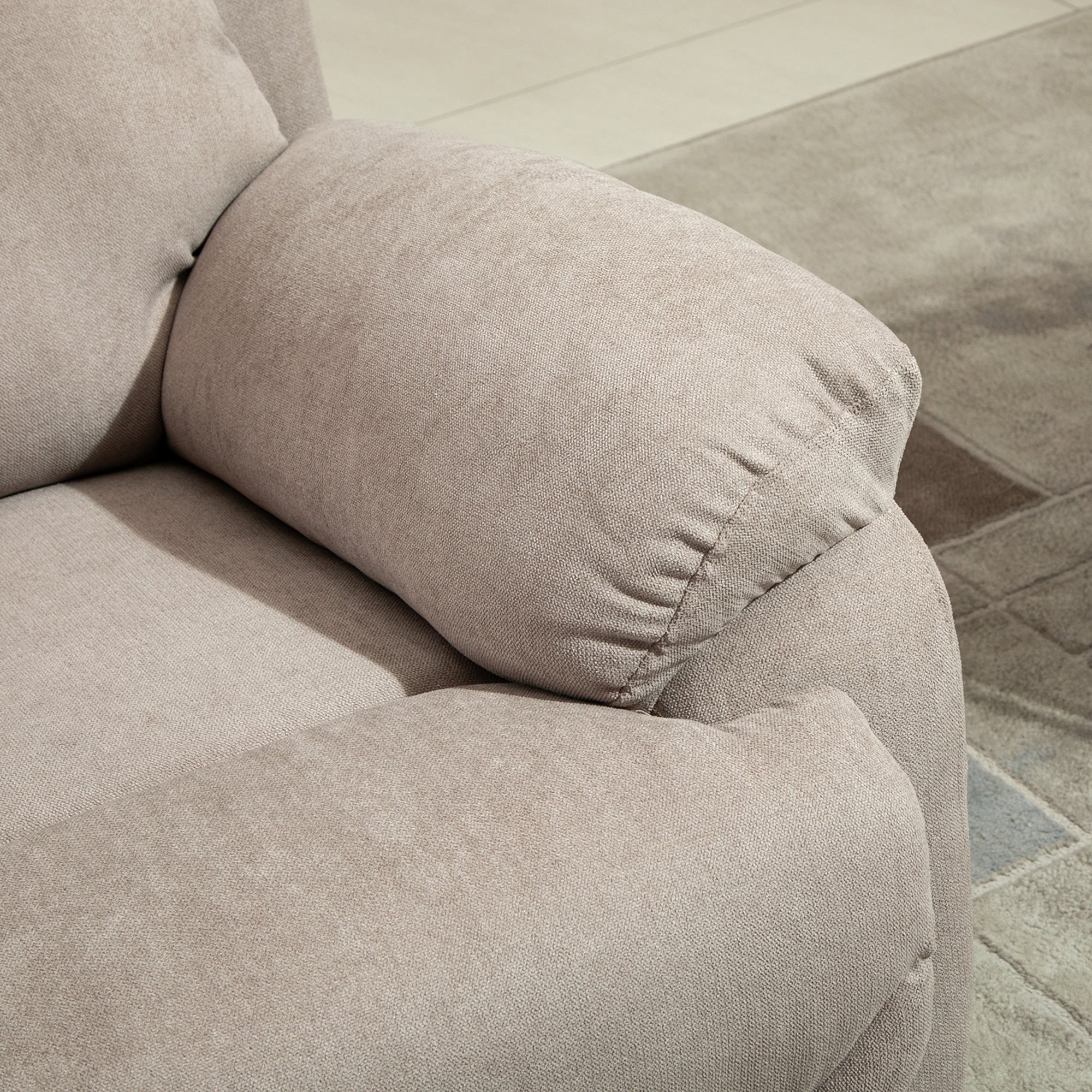 Relax Armchair Single Sofa 150° Reclining TV Armchair Recliner TV Chair with Sleeper Function for Living Room Linen Beige 93 x 88 x 102 cm