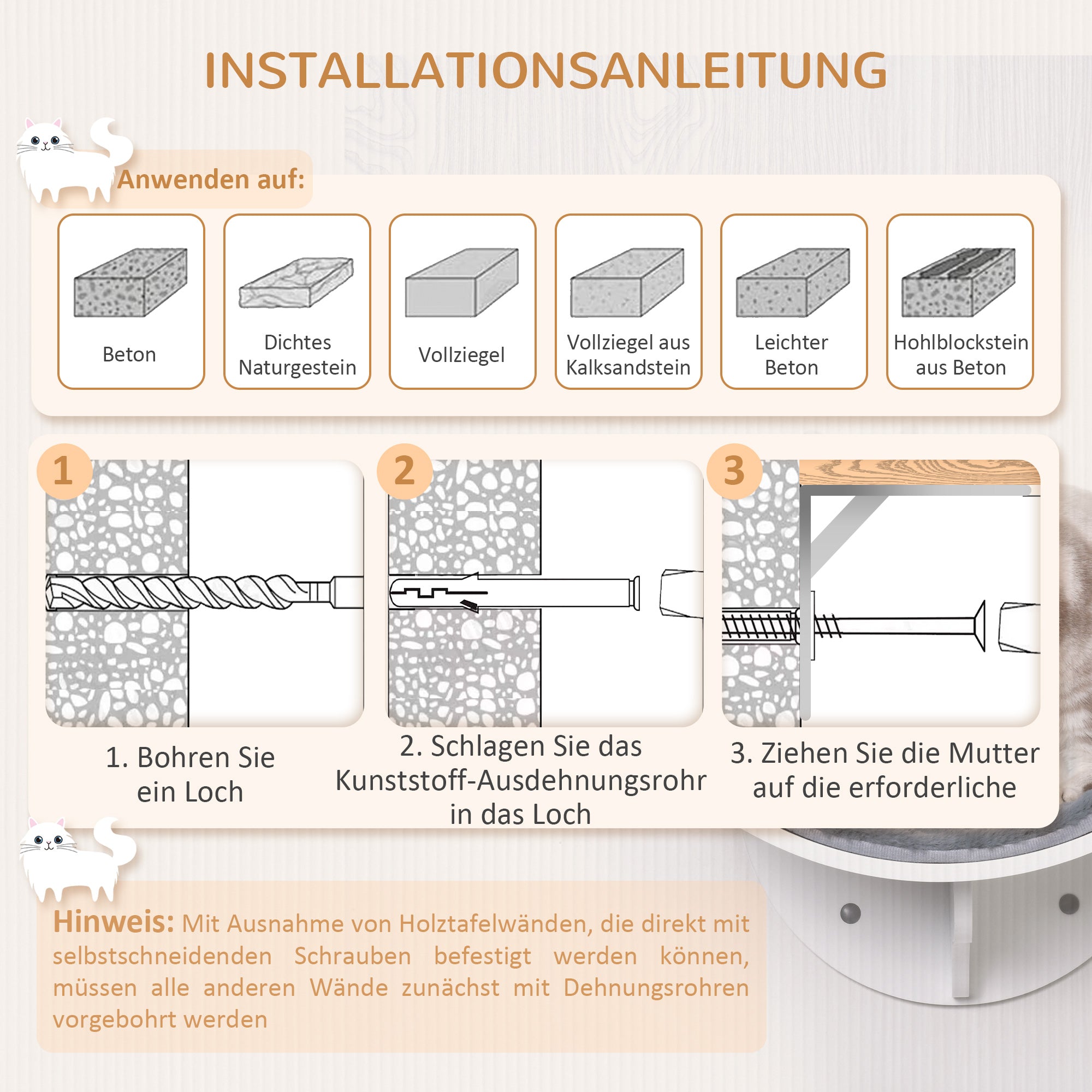 Cat Shelf Cat Wall Shelf Cat Bed Cat Shelf Wall Mount Plush Cover Gray 41 x 28 x 21 cm