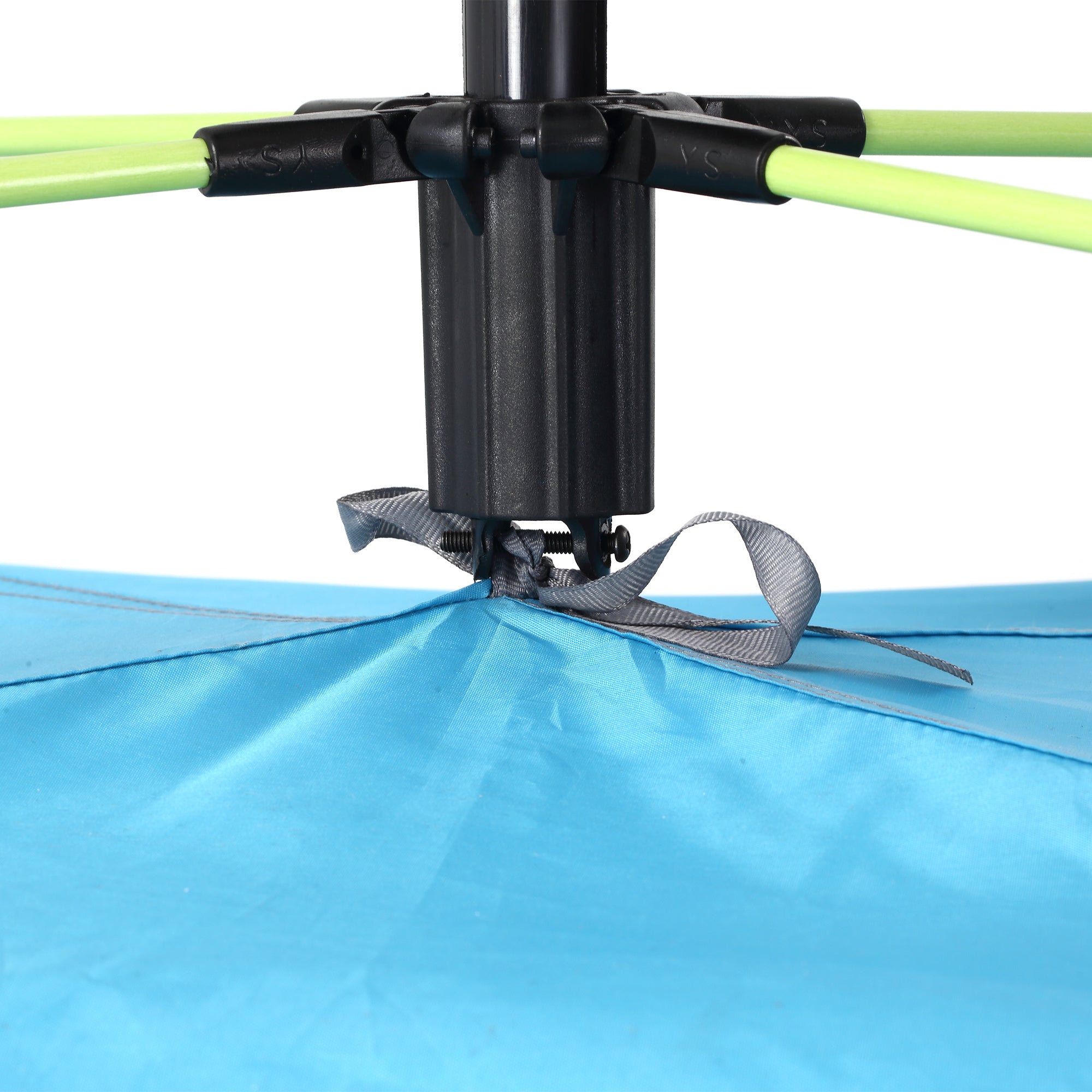 Beach Tent with Retractable Windows and Zipper Door, Instant Polyester and Fiberglass Tent, 220x173x120 cm, Light Blue and Yellow