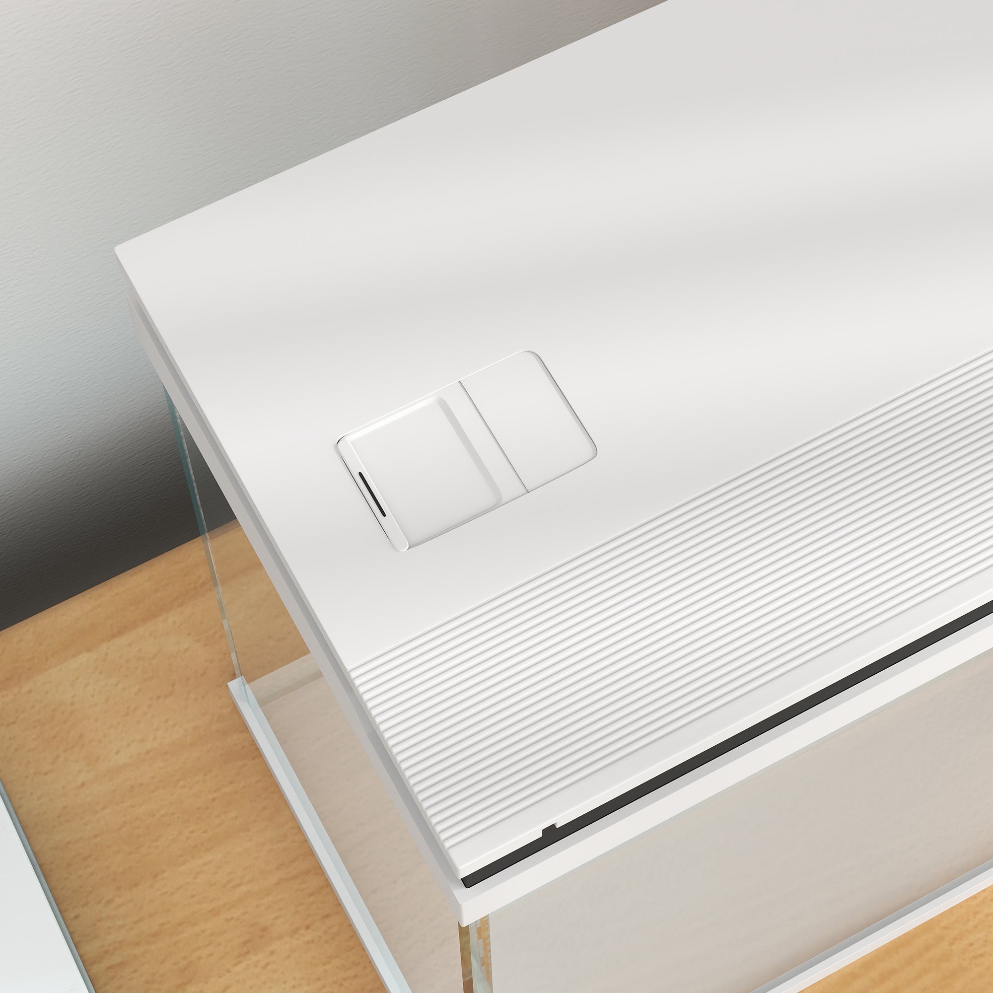 Small 14L complete glass aquarium with filtration system, LED lighting, water pump, lid, for tropical, goldfish, white fish