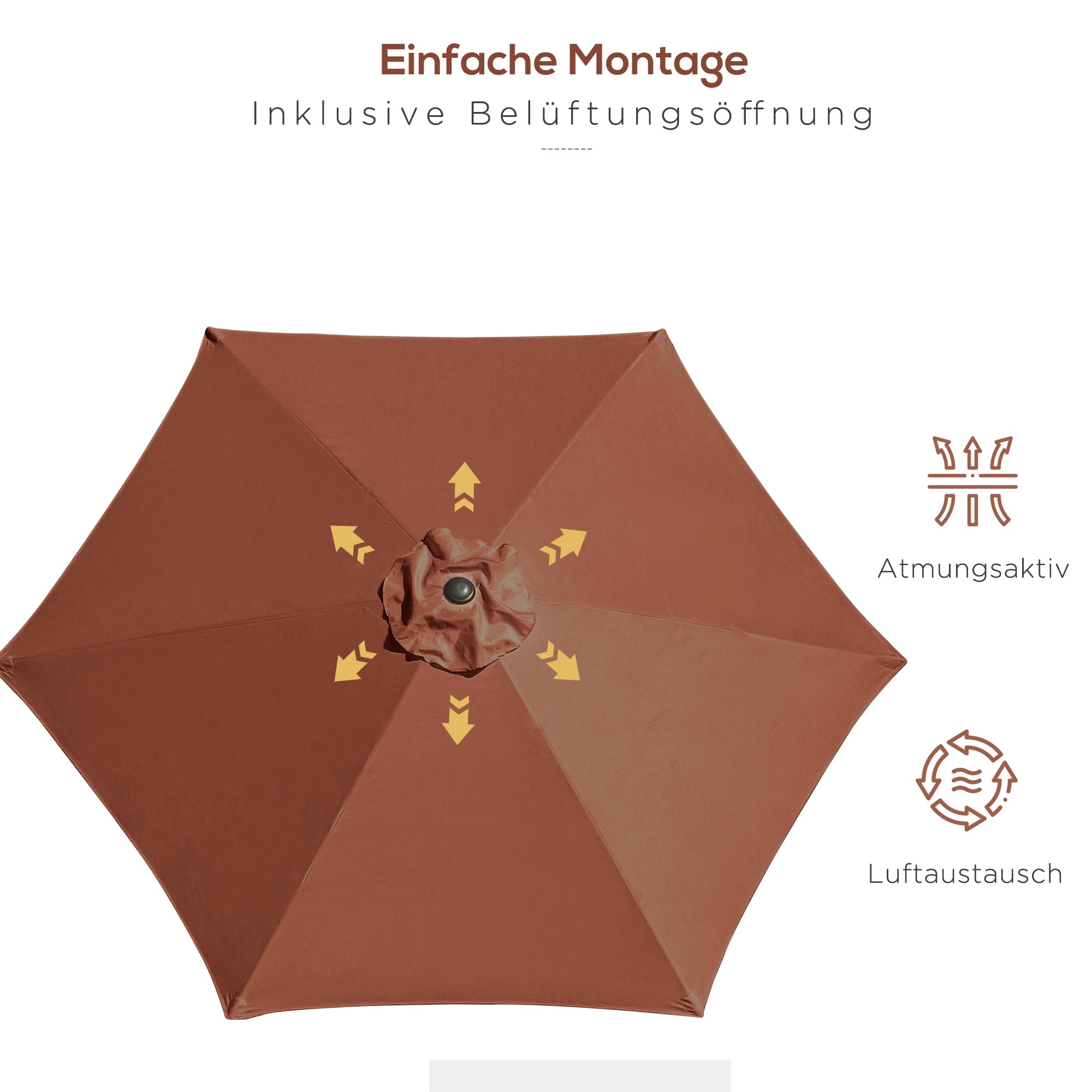 Cantilever Umbrella Garden Parasol Market Umbrella with Hand Crank Alu 180/m² Polyester Steel Coffee Ø2.6 x 2.35 m