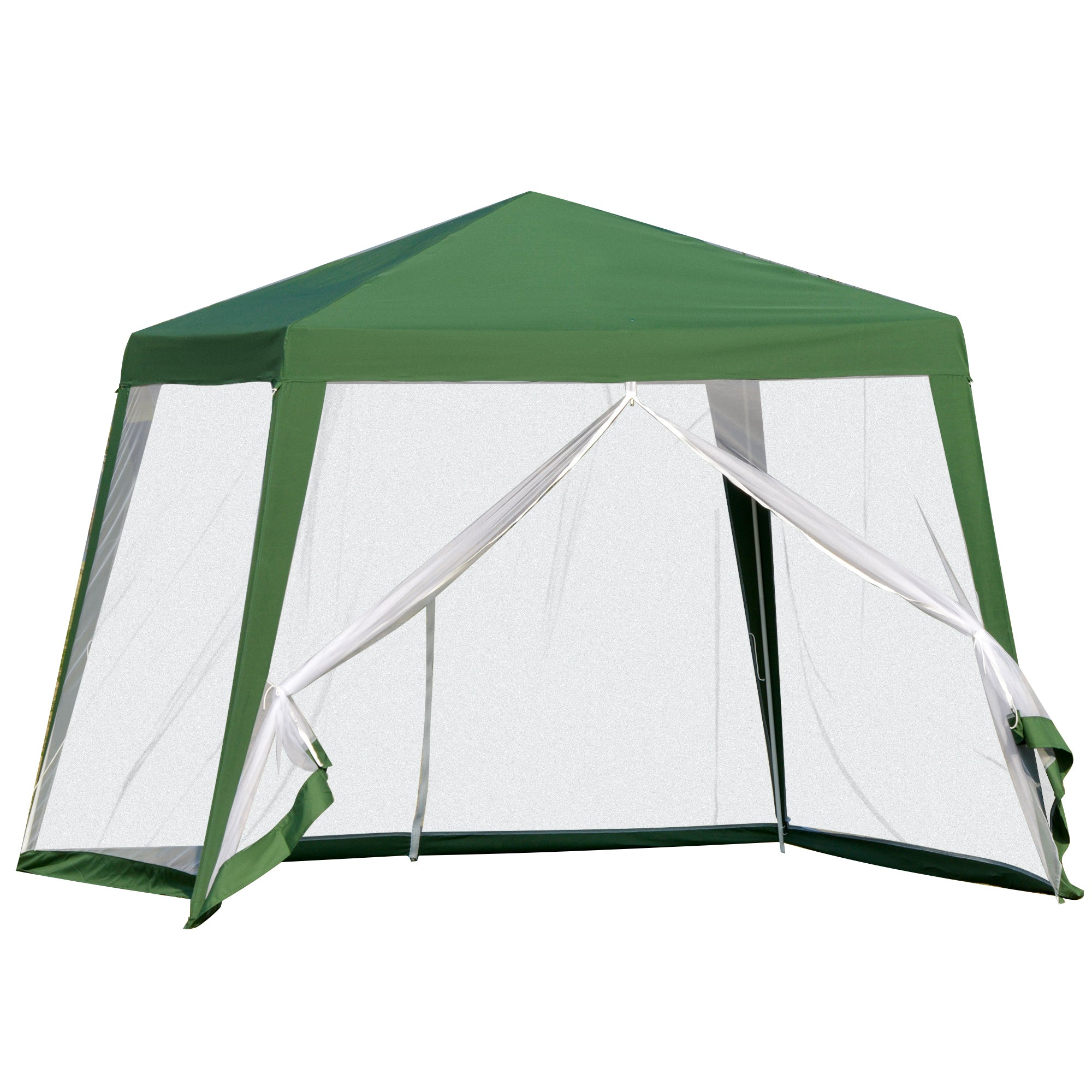 Garden Pavilion Gazebo Party Tent Weatherproof Tent with Mosquito Net Metal + Polyester Green 3 x 3 m
