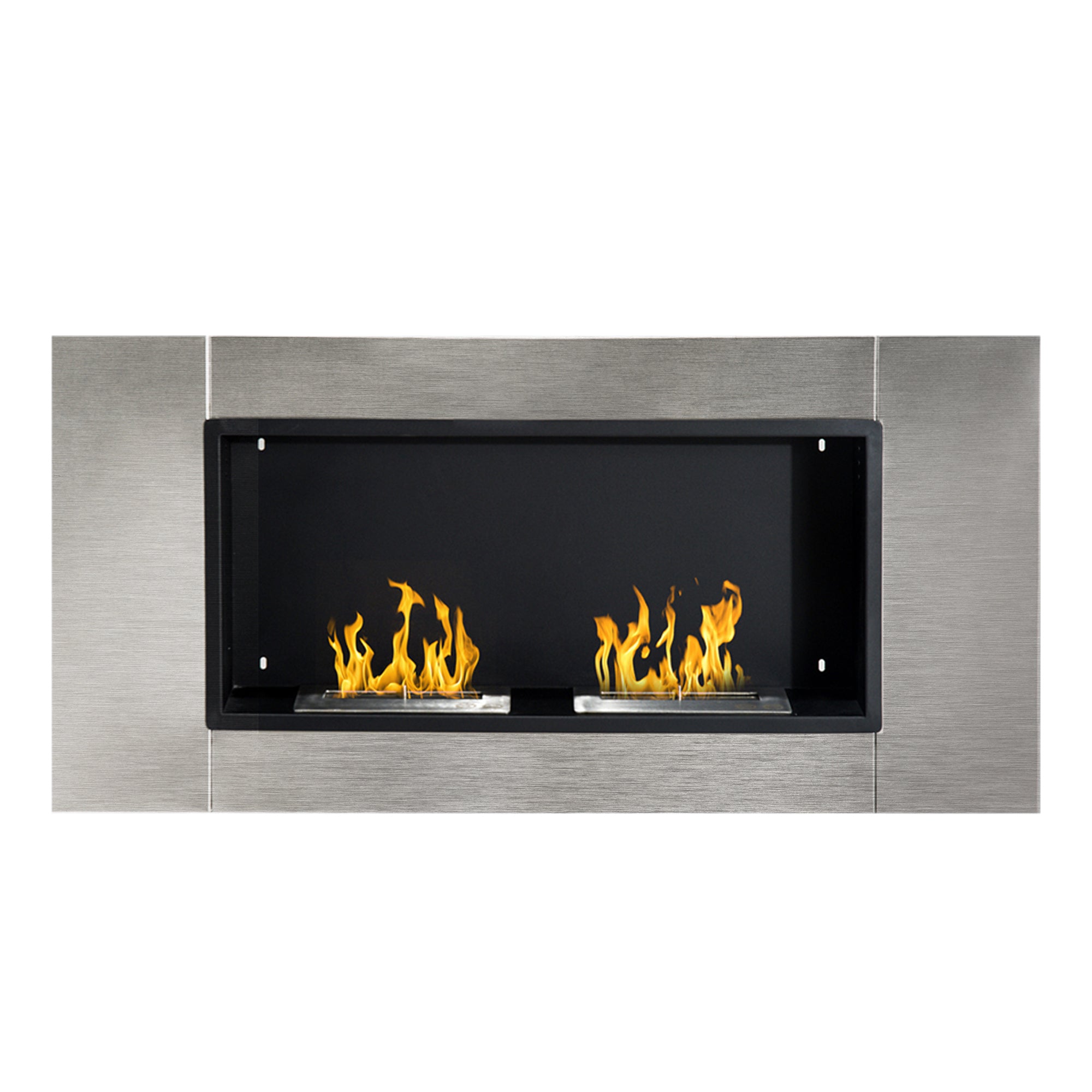 Wall-Mounted Bioethanol Fireplace with 2 Burners 3L Capacity 13600BTU 110 x 54 x 14.5cm