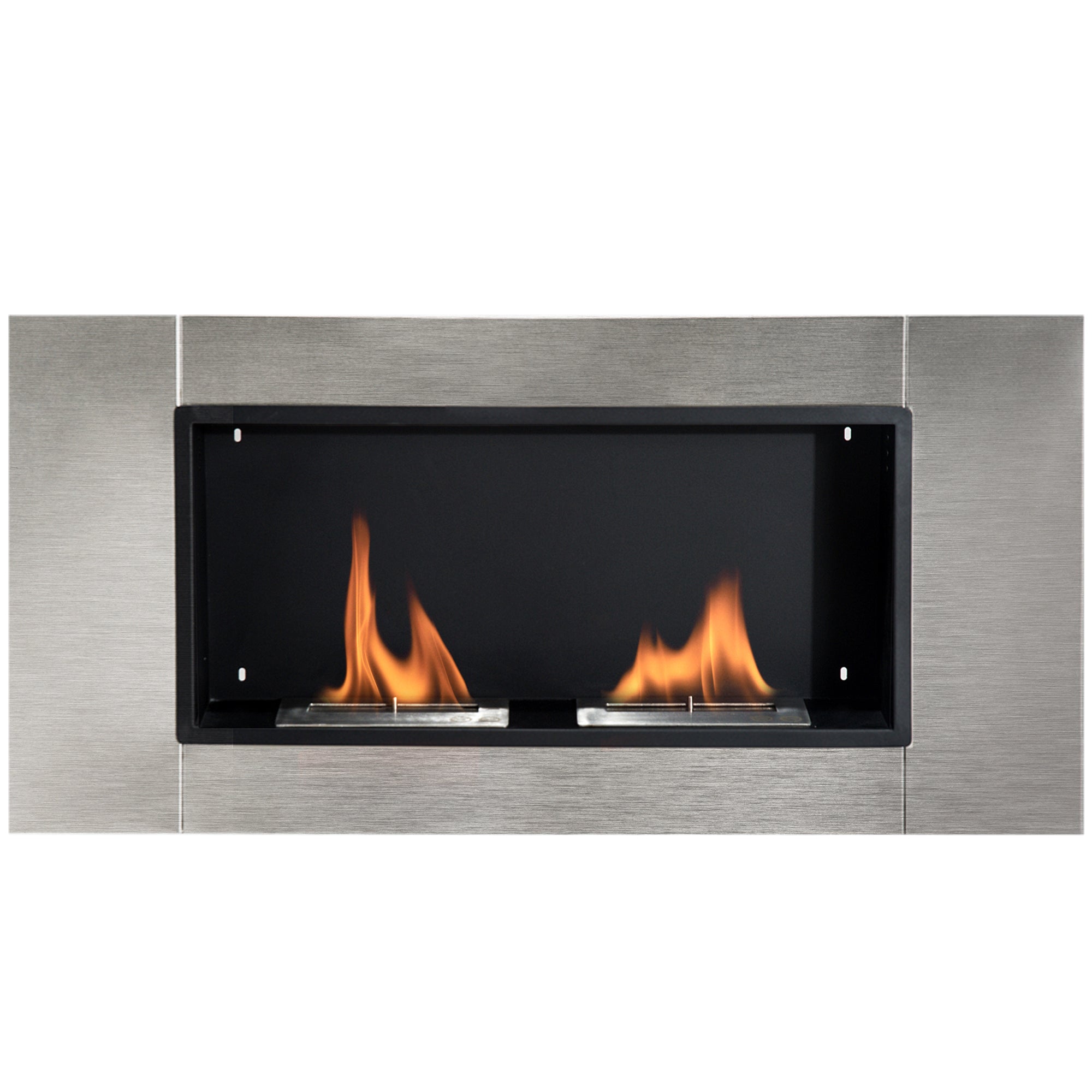 Wall-Mounted Bioethanol Fireplace with 2 Burners 3L Capacity 13600BTU 110 x 54 x 14.5cm
