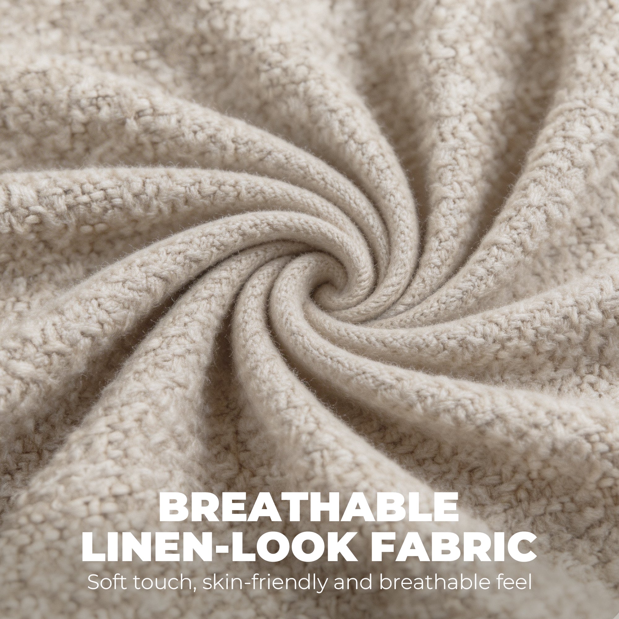 Modern 2-Pack Padded Dining Chairs, Linen-Look Upholstery, Curved Back, Wide Seat, Steel Legs, Beige