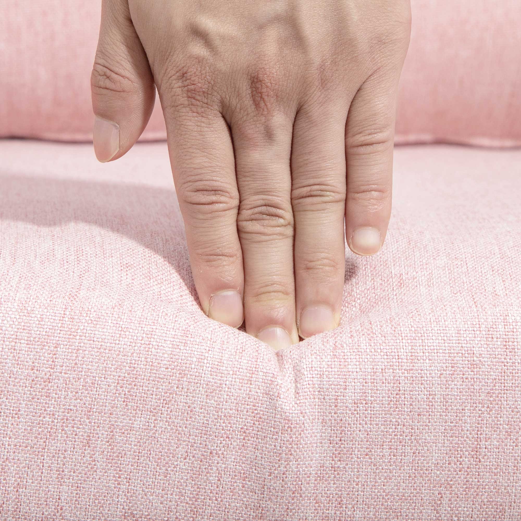 Lounge Chair Relax Bedroom Chair Comfortable - Lumbar Cushions Adjustable Height 360° Swivel Chrome Metal Base - Pink