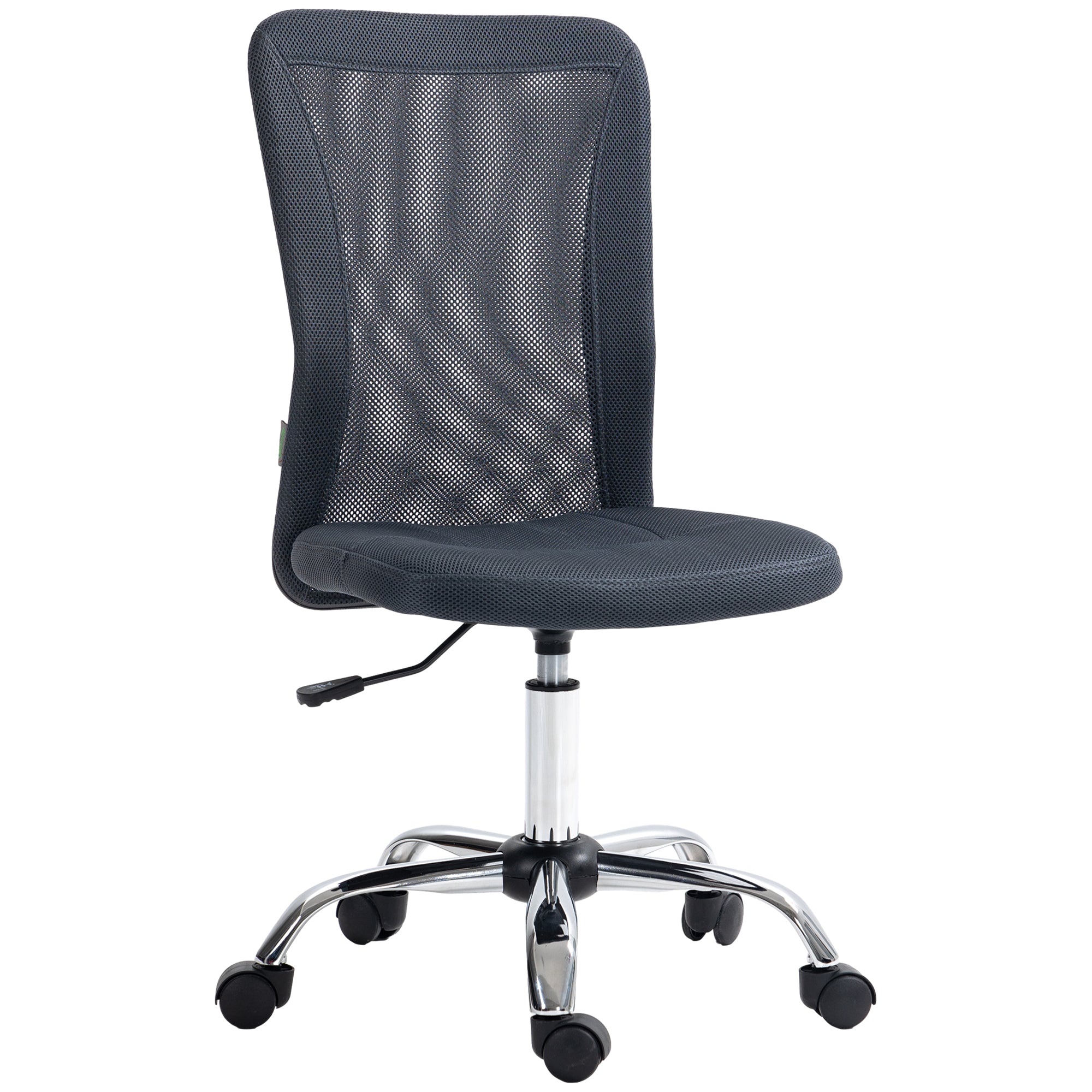 Ergonomic Office Chair Adjustable Height Manager Chair Chrome Base 360° Swivel Mesh Fabric Cover Dark Grey