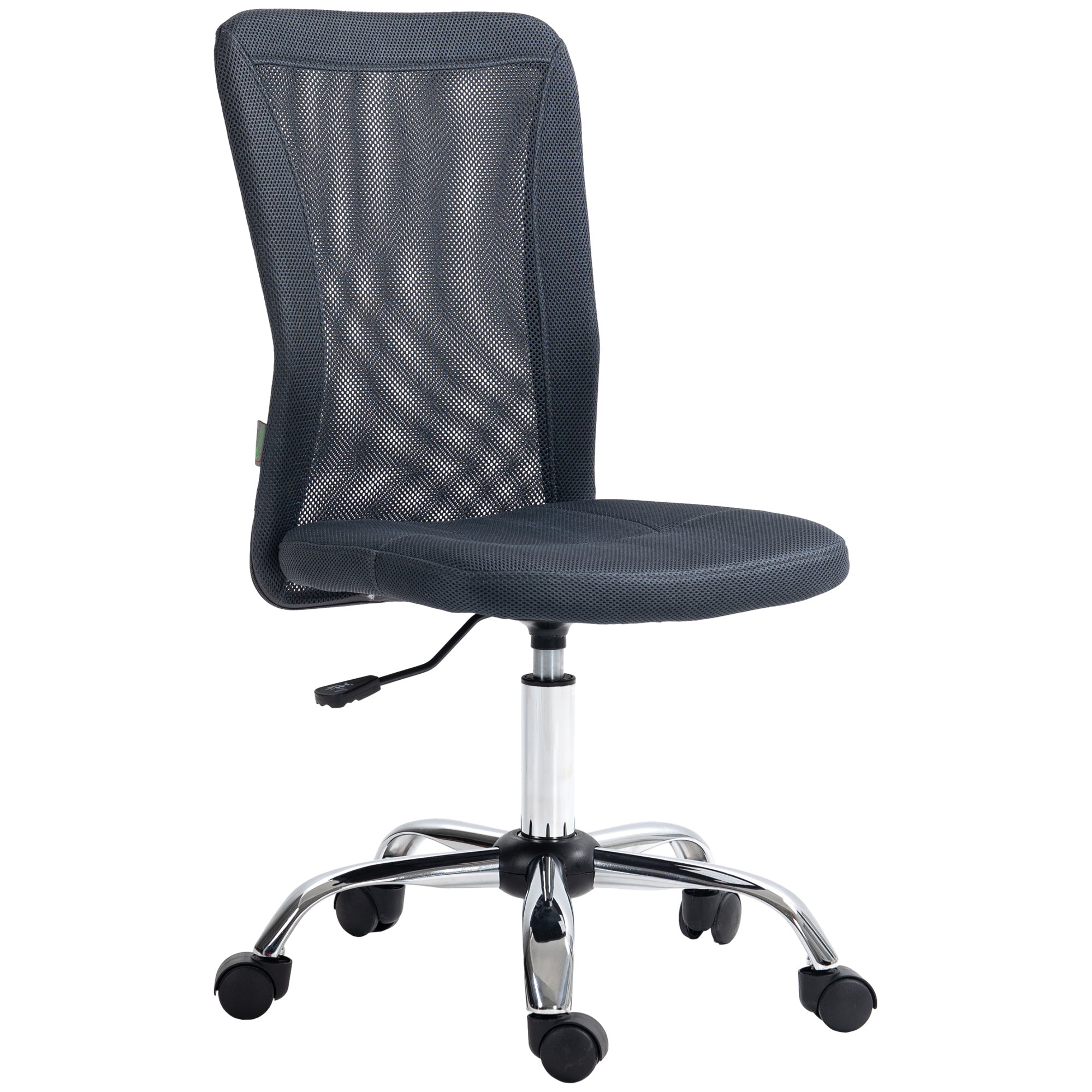 Ergonomic Office Chair Adjustable Height Manager Chair Chrome Base 360° Swivel Mesh Fabric Cover Dark Grey