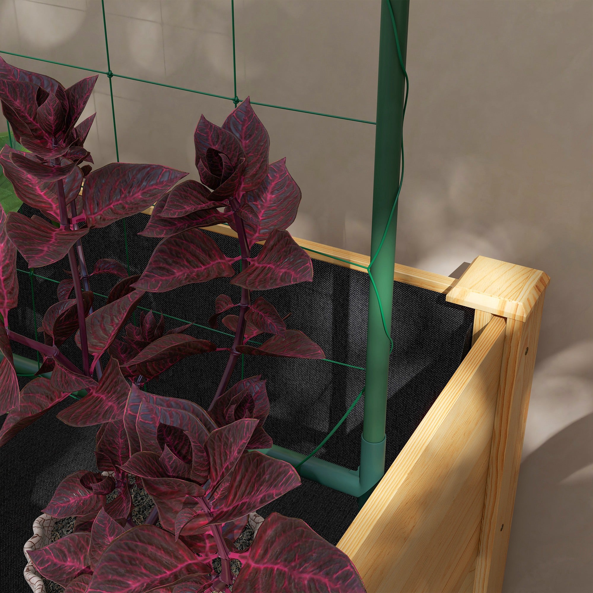 Raised Urban Garden with Lattice Elevated Planting Table Raised Planter for Climbing Vegetable Plants Flowers Load 300 kg 120x60x75 cm Natural