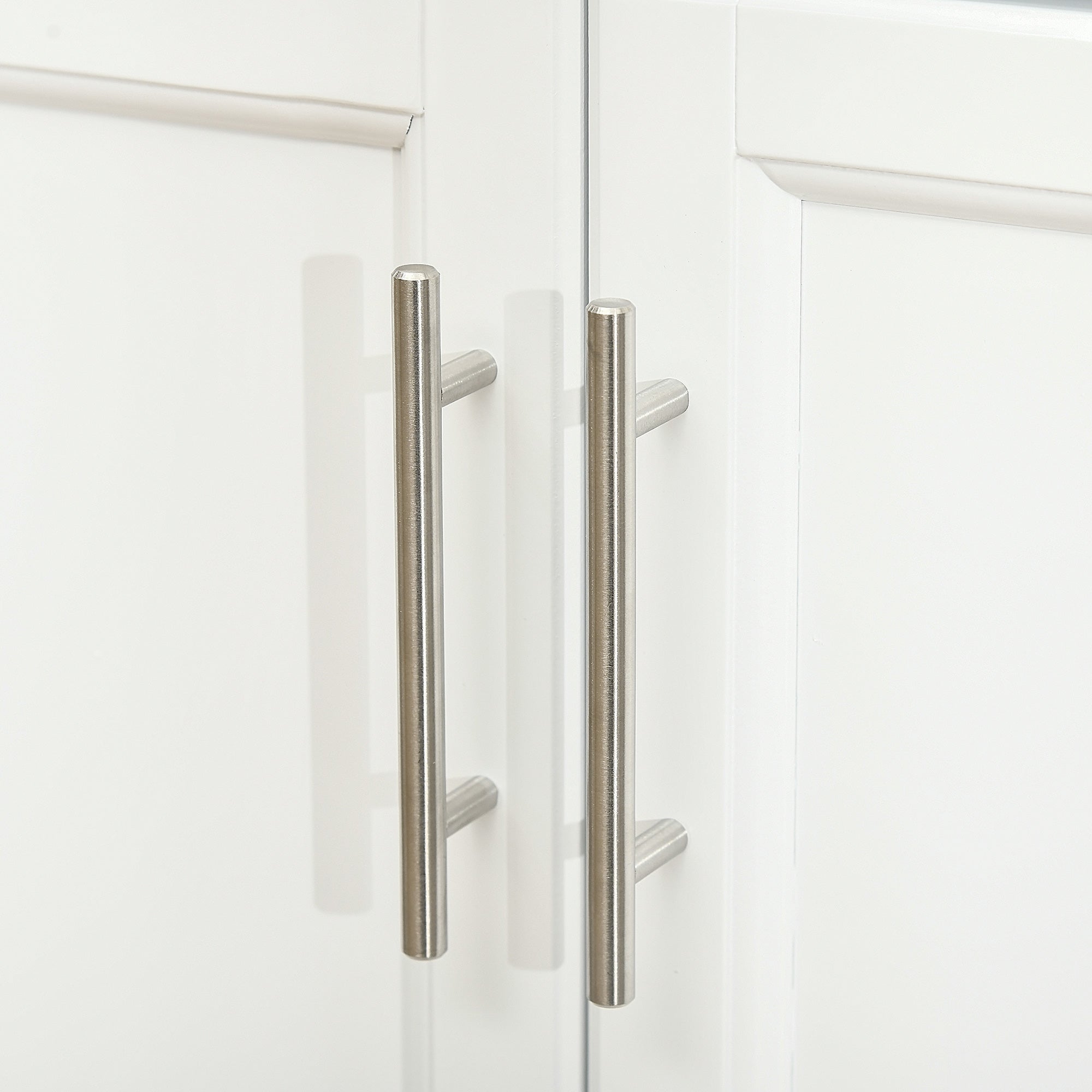 Kitchen Island Modern Kitchen Sideboard with 4 Wheels 1 Drawer 1 Towel Rack 1 Spice Rack and Adjustable Shelf 83.5x45.7x90.5 cm White