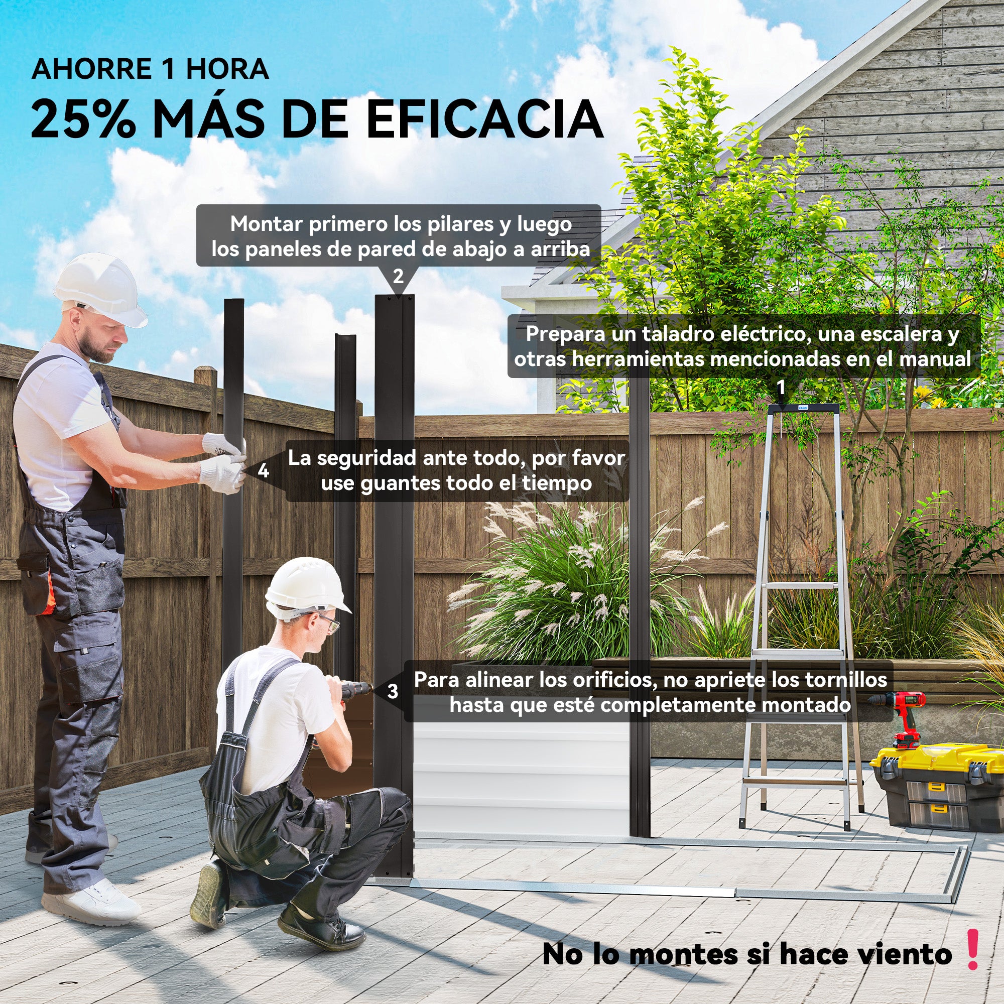 Garden Shed 190x131x188 cm Outdoor Tool House with 2 Ventilation Windows and Door for Patio Terrace Balcony Oak