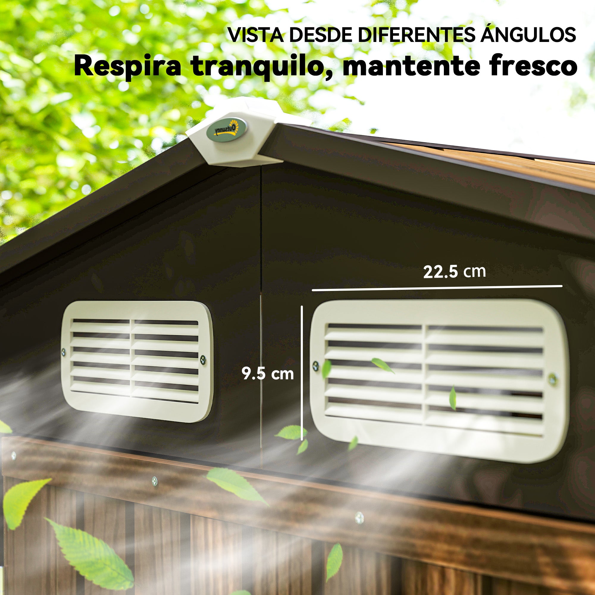 Garden Shed 190x131x188 cm Outdoor Tool House with 2 Ventilation Windows and Door for Patio Terrace Balcony Oak