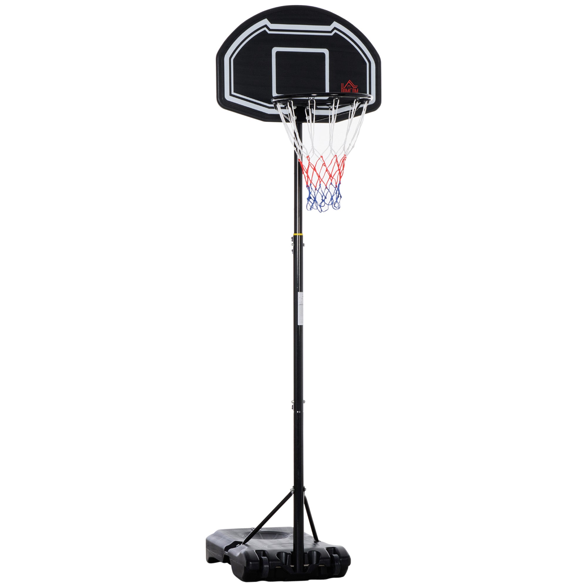Adjustable Portable Outdoor Basketball Hoop — 63–83 in Height, PE Backboard, Wheeled Fillable Base — Teens & Adults