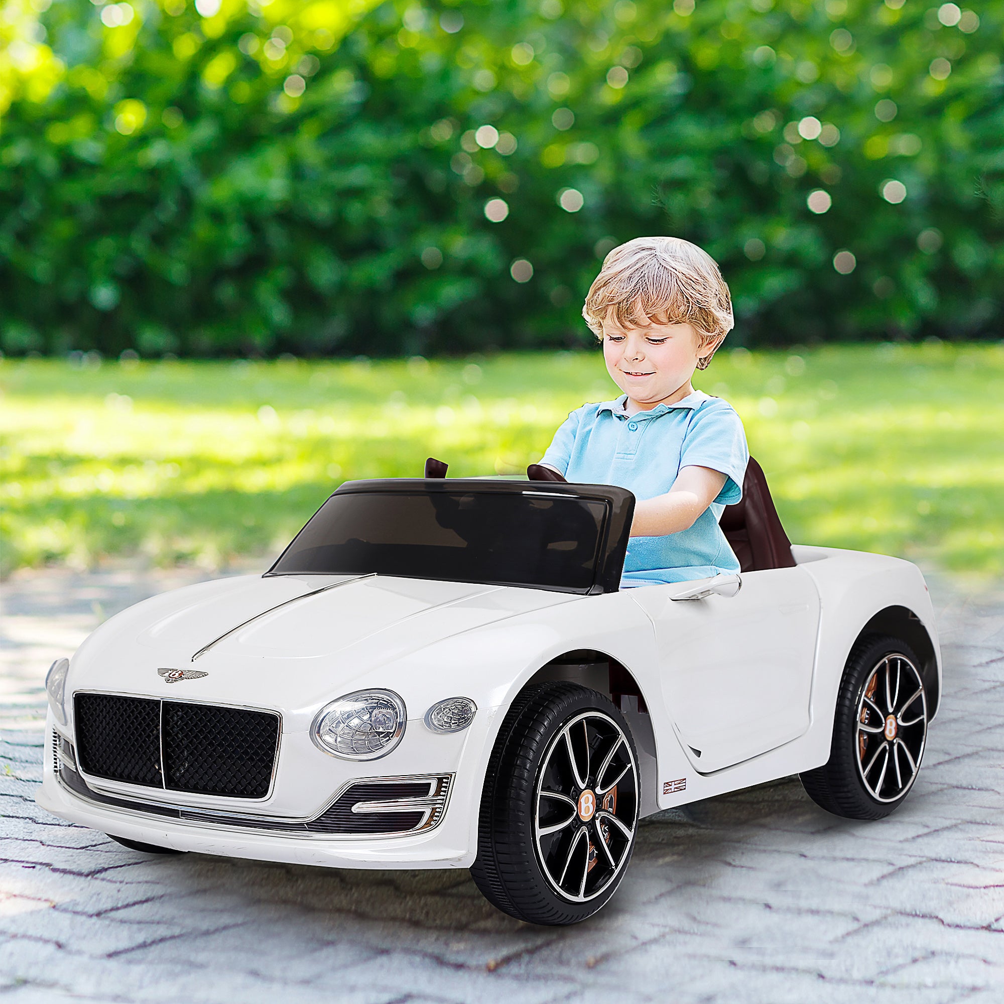 Kid's Car Bentley GT Licensed Children's Electric Car with Remote Control 2 x 390 Motors Kids White 108 x 60 x 43 cm