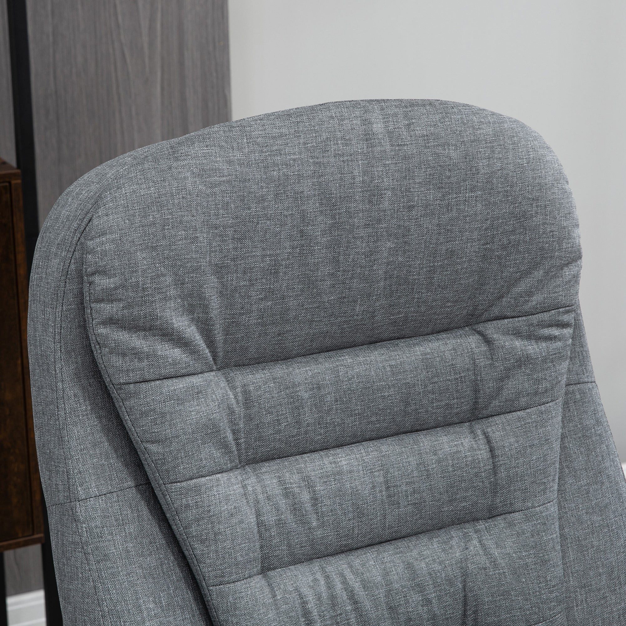 Office Chair Work Chair Desk Chair Swivel Chair 360° Ergonomic Rocking Function Height Adjustable Grey Linen 64 x 75 x 111-121 cm