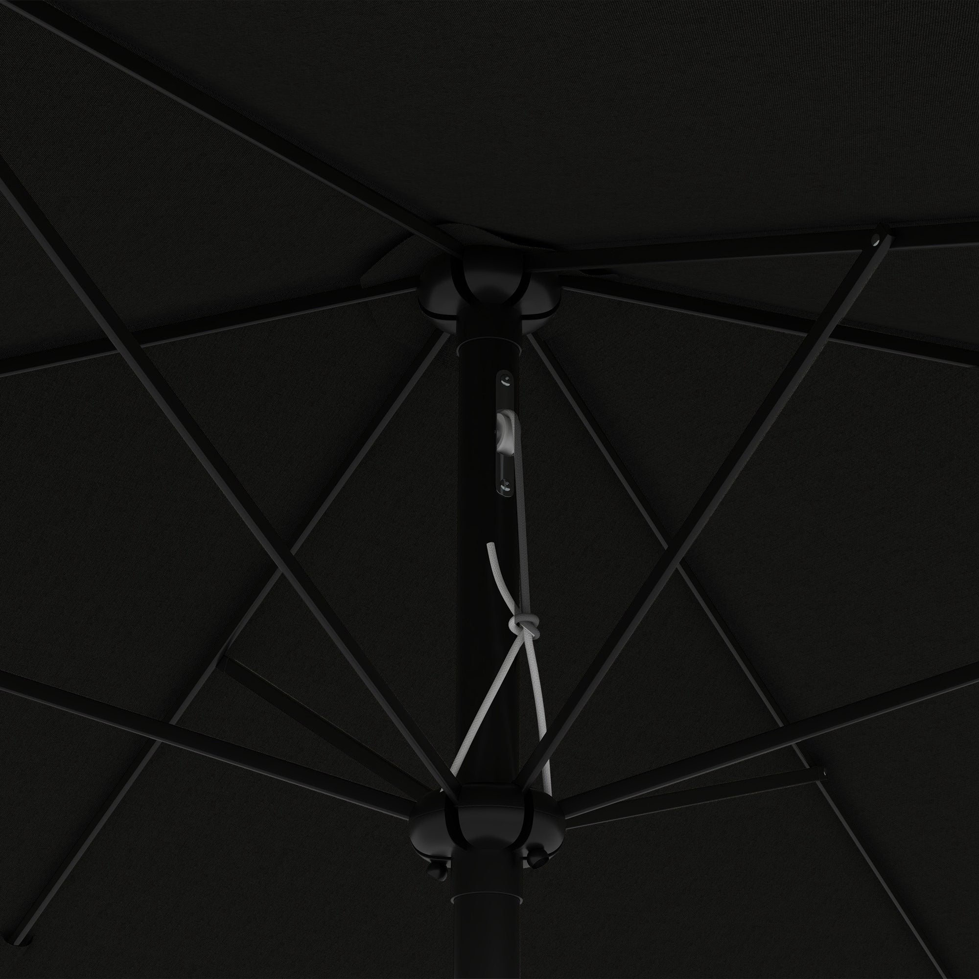 Garden Parasol Straight Rectangular Tilted Parasol 2 x 3m with Crank High Density Waterproof Polyester Canvas 180g/m² Black