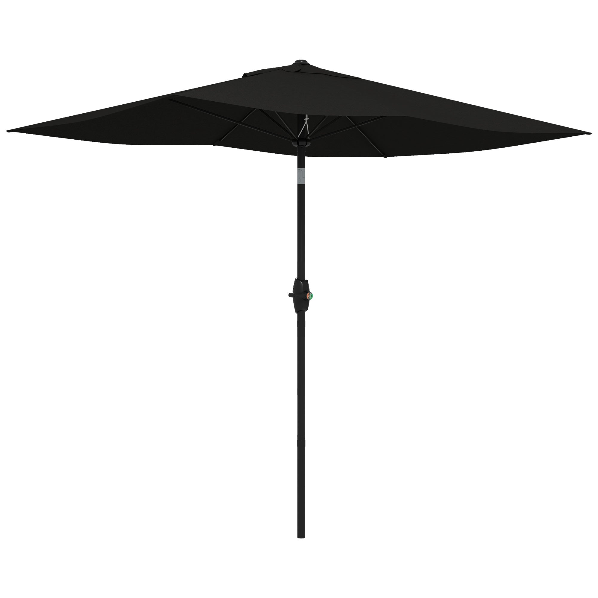 Garden Parasol Straight Rectangular Tilted Parasol 2 x 3m with Crank High Density Waterproof Polyester Canvas 180g/m² Black