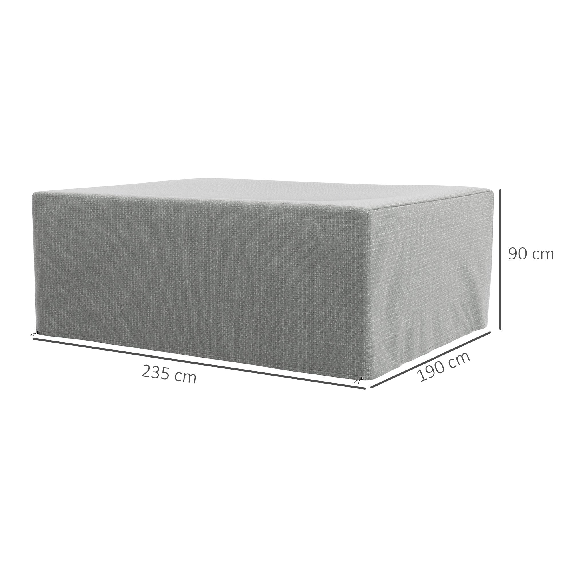 Outdoor Garden Lounge Cover, Outdoor Protective Cover, Anti-UV, High-Strength Polyethylene, Garden Table Cover, 235 x 190 x 90 cm, Gray