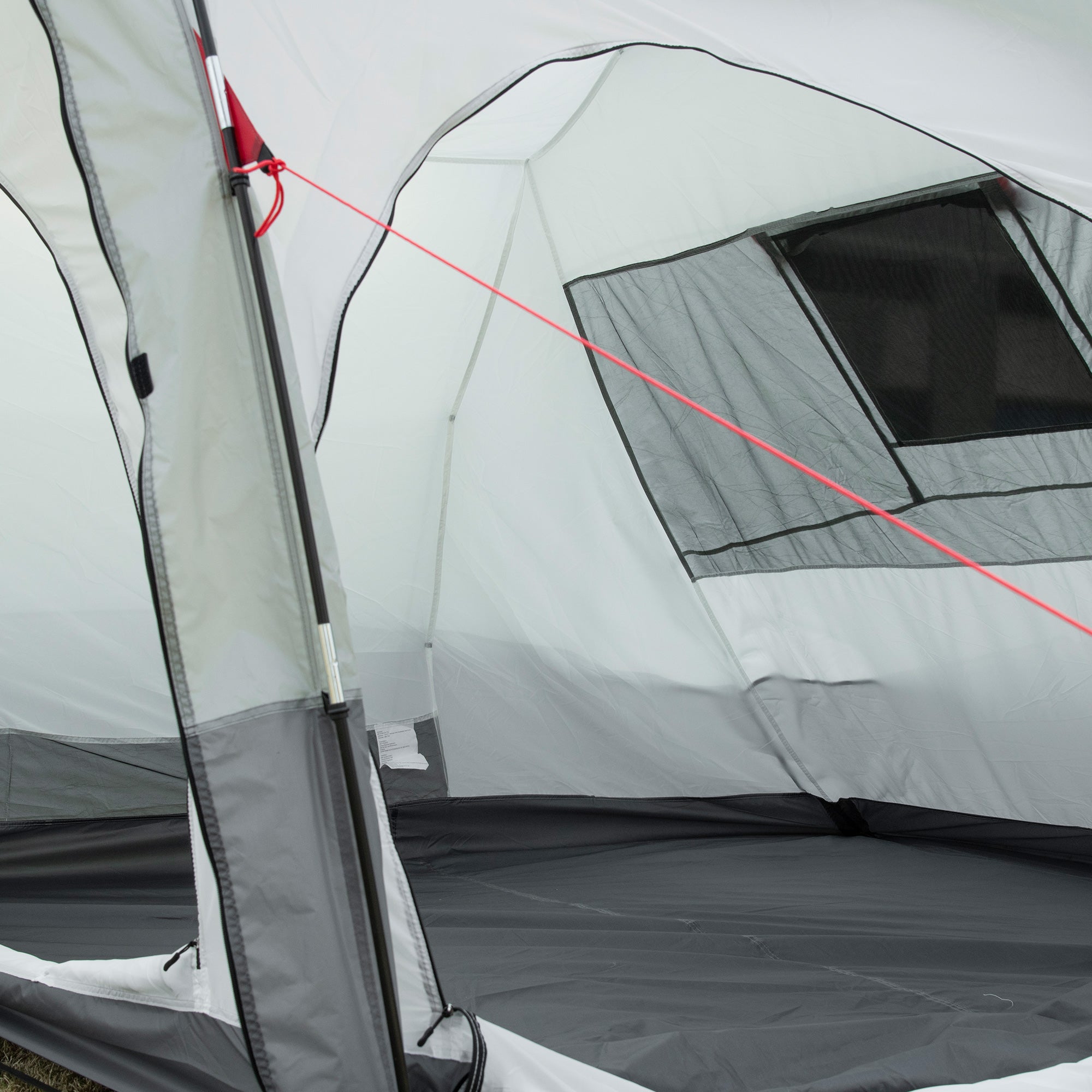 Tunnel Tent for 8 People, Camping Tent with Sleeping Cabin, Living Room, Family Tent with Carrying Bag, Groundsheet, Group Tent with 3 Doors, 2000 mm Water Column, Grey