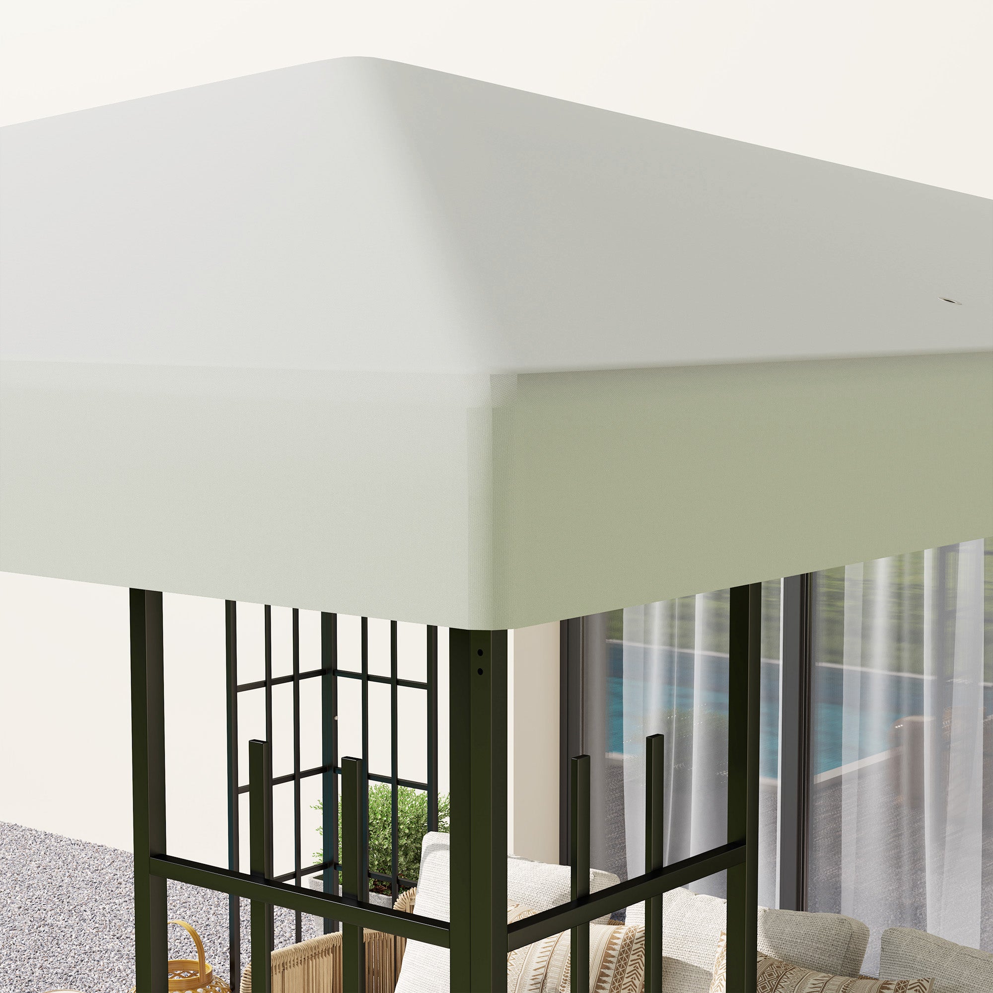 Replacement Canopy for 3 x 3 m Pavilion, Waterproof Pavilion Cover, Replacement for Garden Pavilion, Oxford Fabric Replacement Parts, 370 g/m², Light Grey