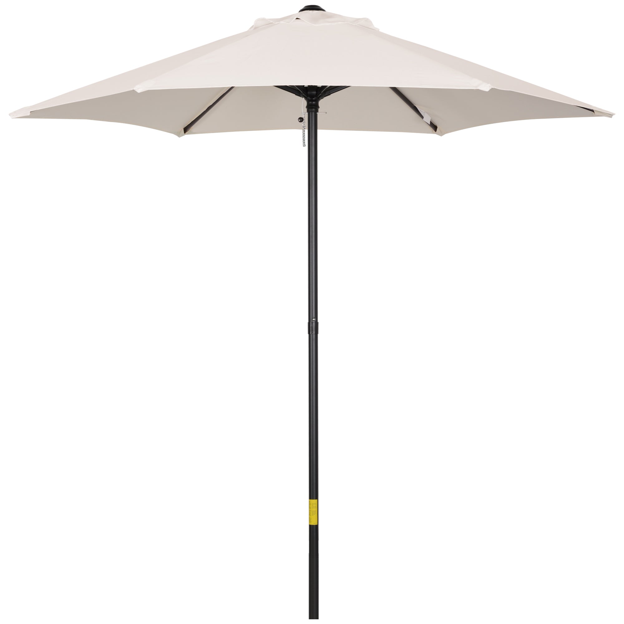Garden Umbrella 2x2 m with Air Vent, Outdoor Umbrella with 6 Aluminum Ribs and 160 g/㎡ Polyester Cover, for Yard, Terrace, and Balcony, Cream