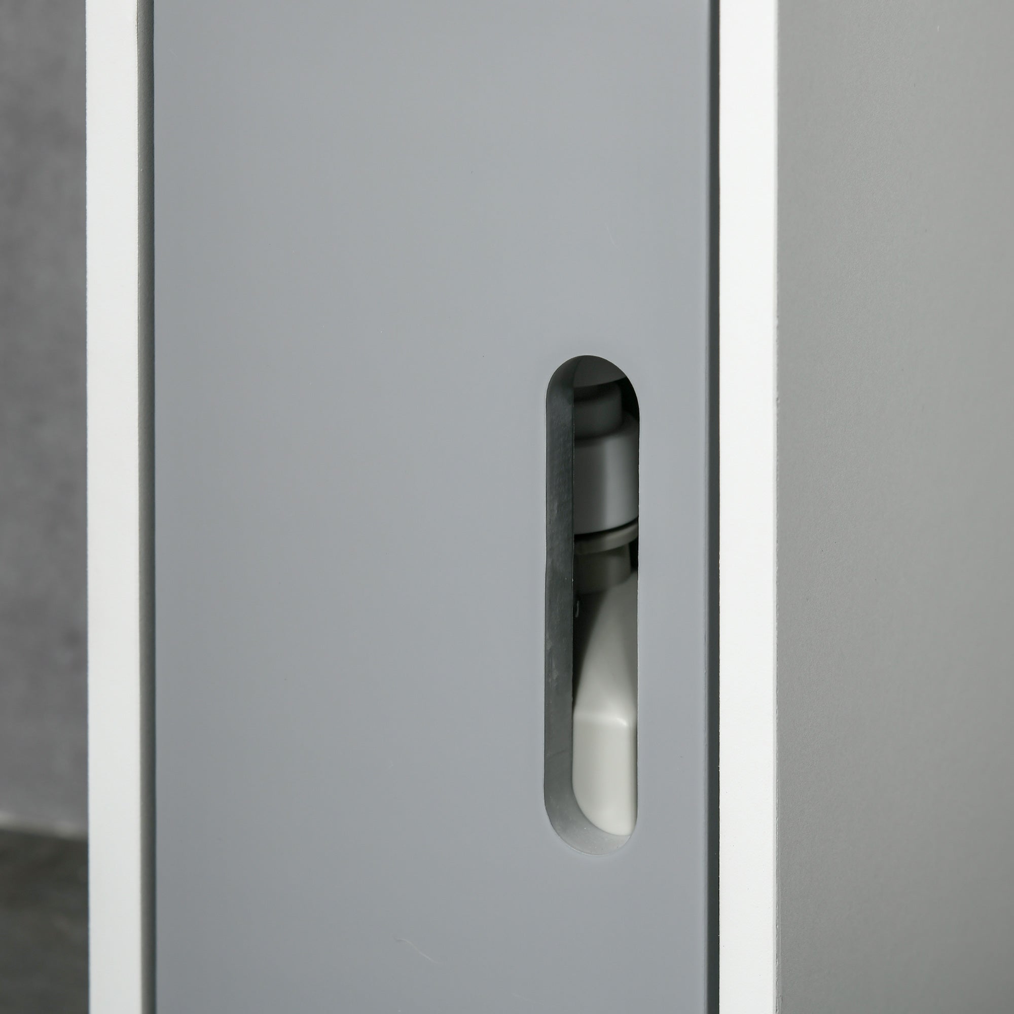 Bathroom Column Cabinet with 3 Doors 3 Open Shelves and Anti-tip System Modern Style Bathroom Cabinet 15x17x120 cm Grey
