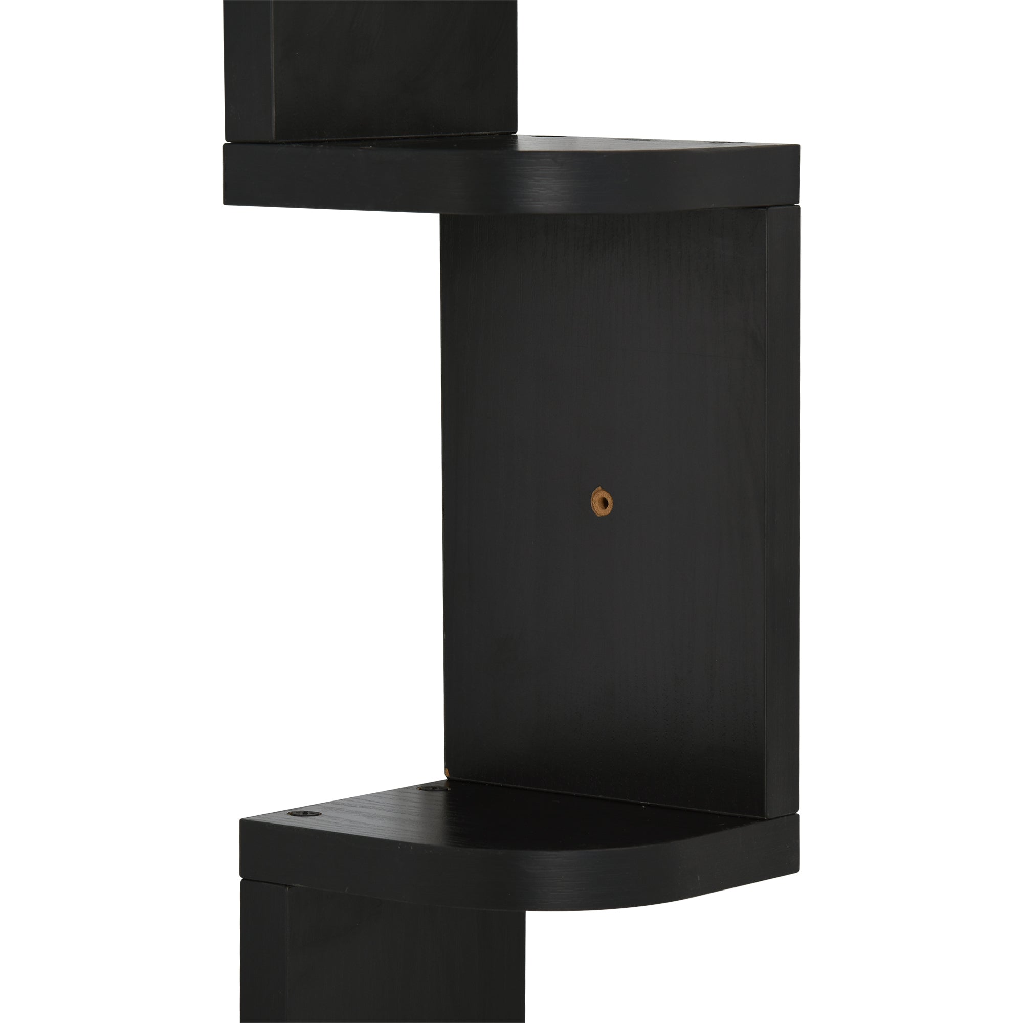5-Tier Zigzag Wall-Mounted Corner Shelf Height 120 cm Black Wood