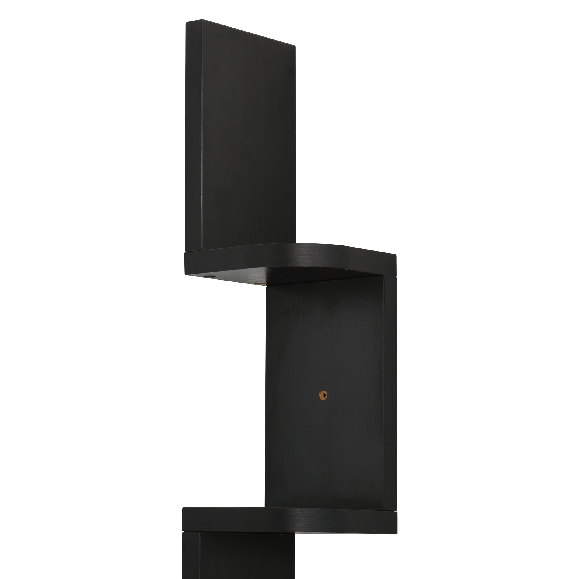 5-Tier Zigzag Wall-Mounted Corner Shelf Height 120 cm Black Wood