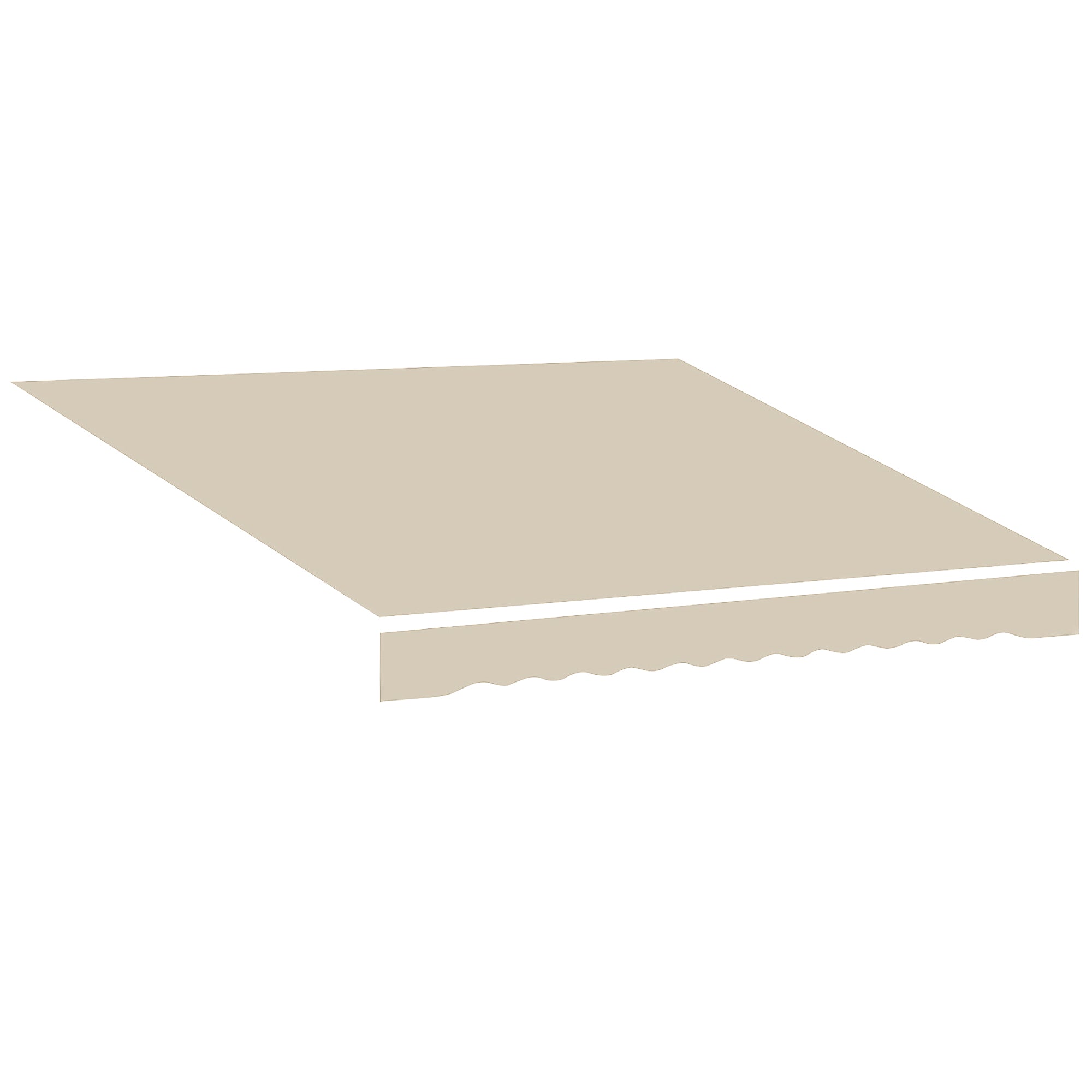 Replacement Canvas Awning - Soft Wave Valance - High Density 280 g/m² Anti-UV Polyester Cream color 2.82L x 2.4W (protrusion) m