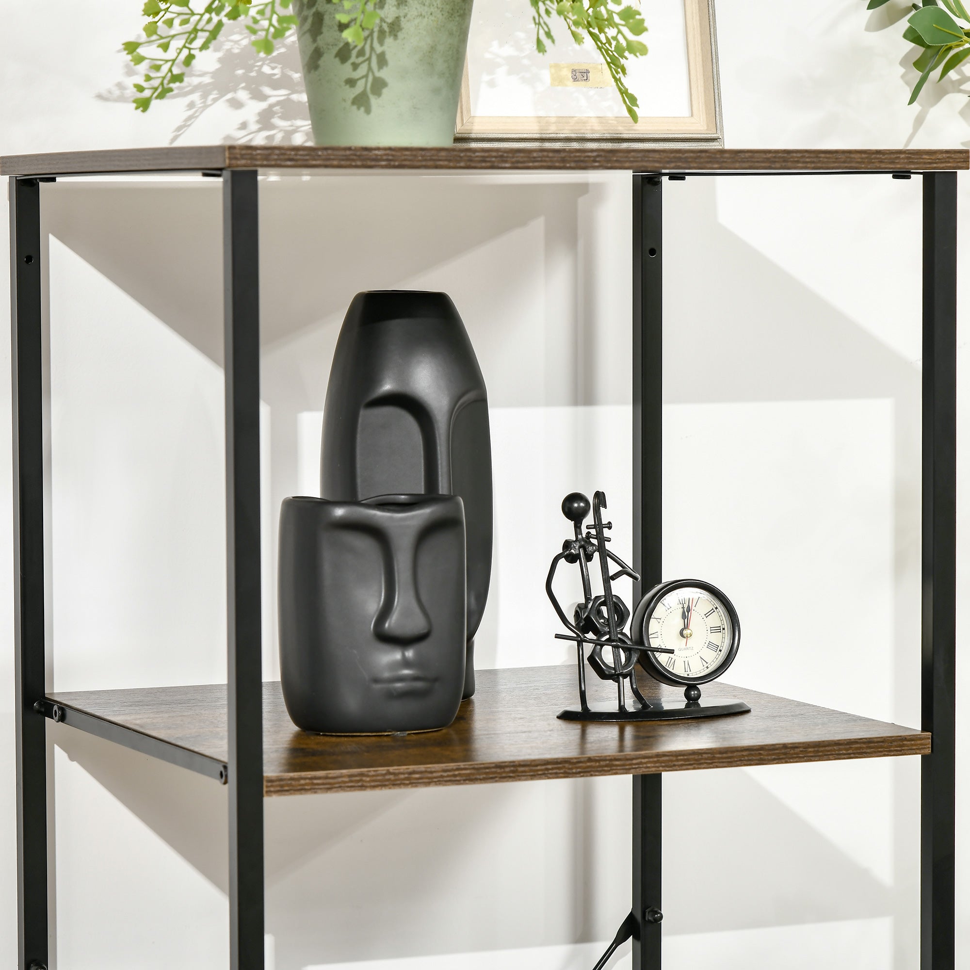 Fabric Drawer Storage Cabinet with 3 Drawers, Shelf Cabinet with Steel Frame for Bedroom, Living Room Rustic Brown